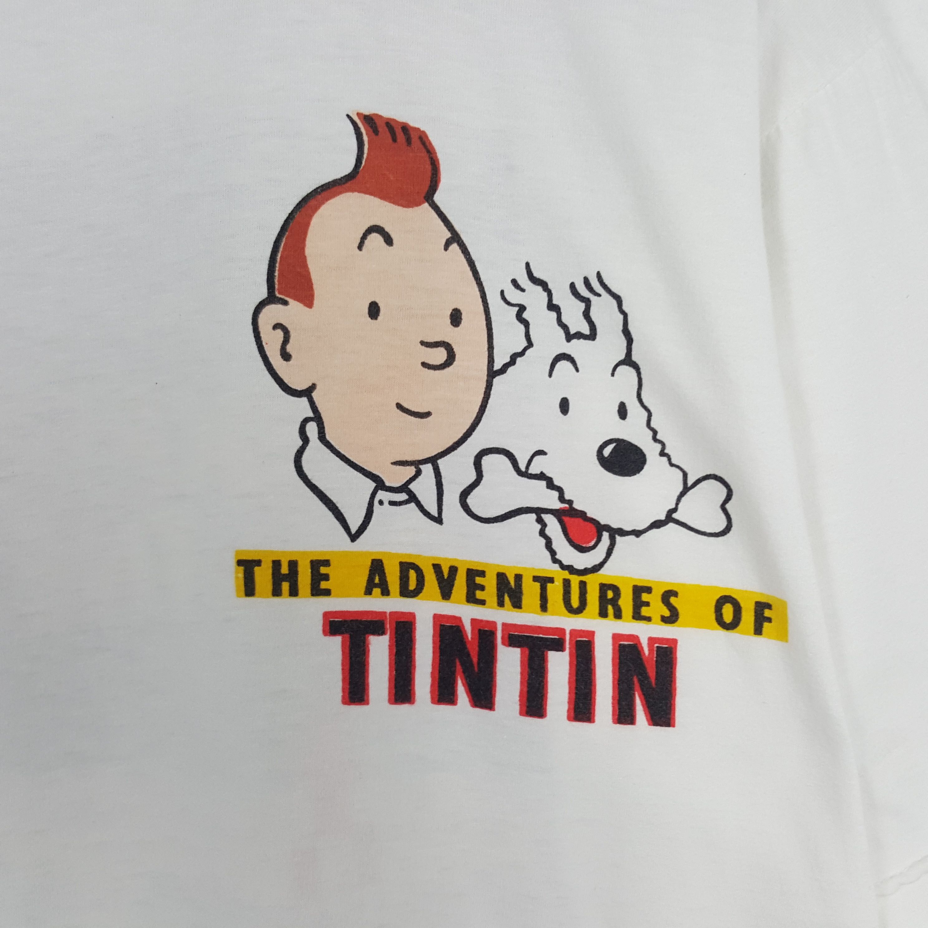Vintage Vintage TINTIN The Adventure Explorers On The Moon Tshirt Size US L / EU 52-54 / 3 - 4 Thumbnail