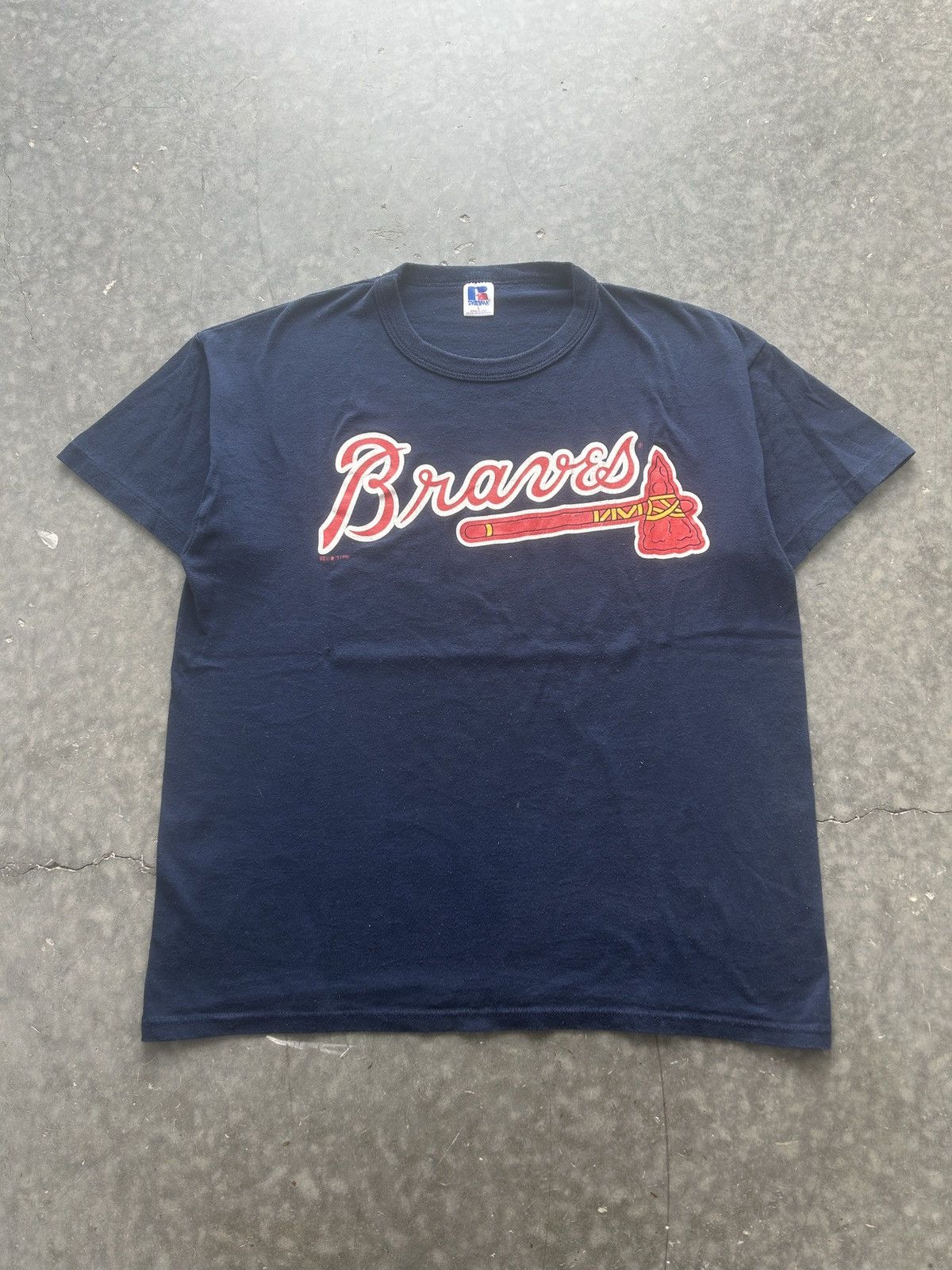 MLB × Russell Athletic × Vintage Vintage 90s Russell Atlanta Braves Graphic Tee Size US L / EU 52-54 / 3 - 2 Thumbnail