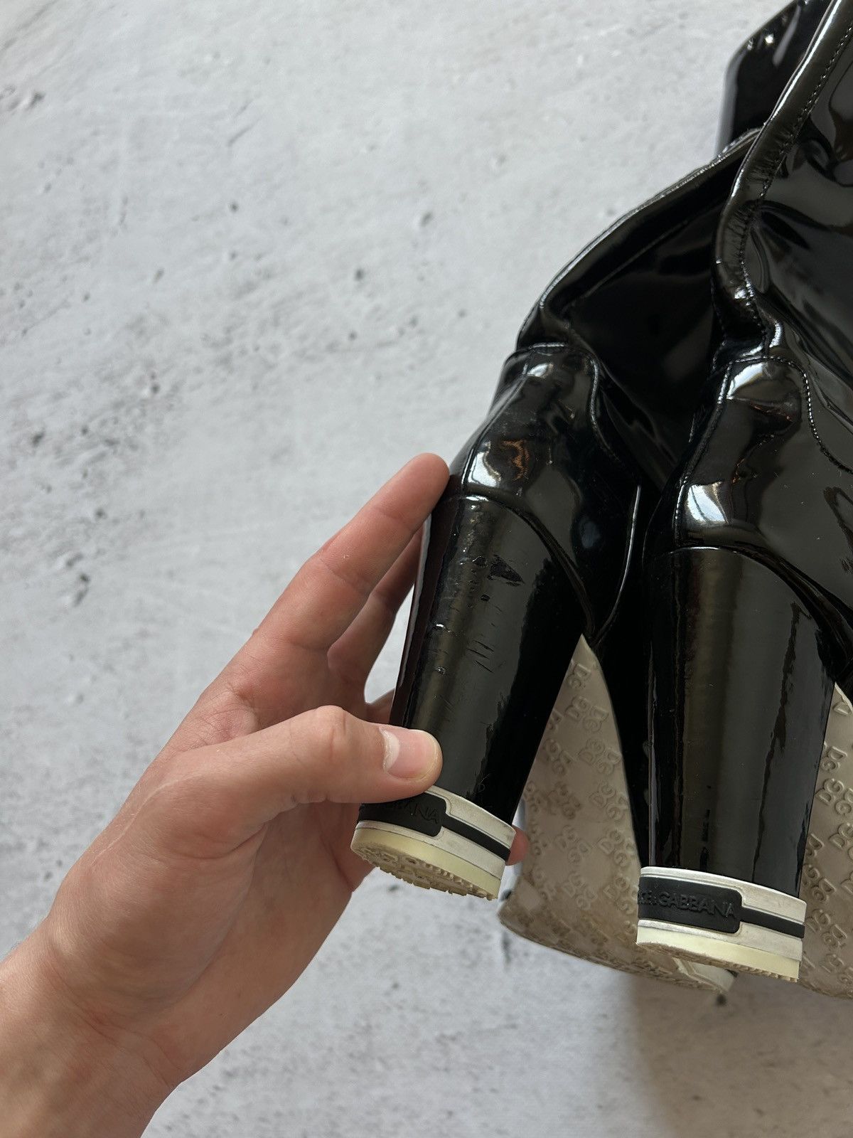 Dolce & Gabbana 💥RARE Vintage Dolce & Gabbana Patent Leather Boots Black💥 Size US 8 / IT 38 - 9 Thumbnail
