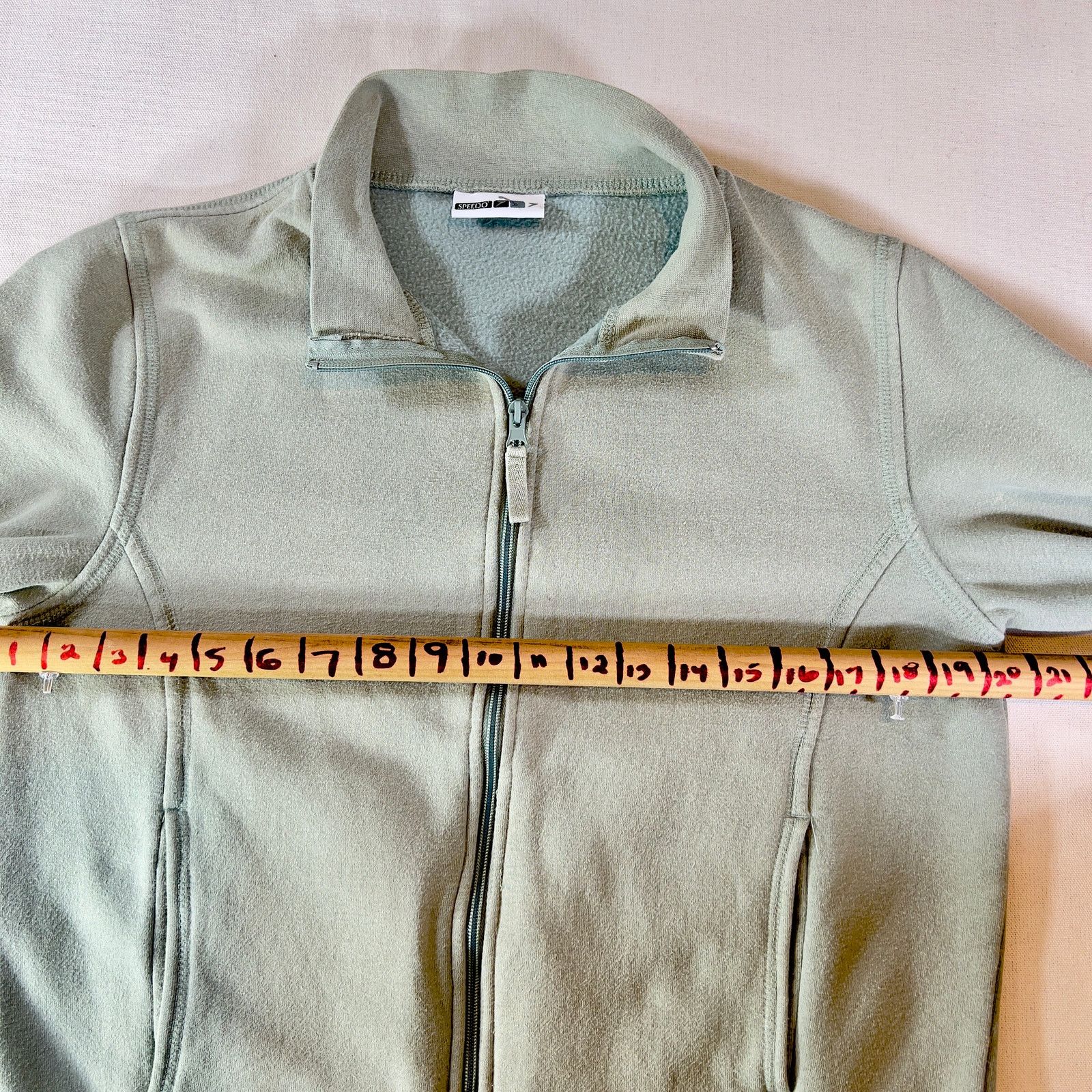 Speedo Speedo Full Zip Sweatshirt Unisex Green w/ 2 Pockets Size L / US 10 / IT 46 - 10 Thumbnail