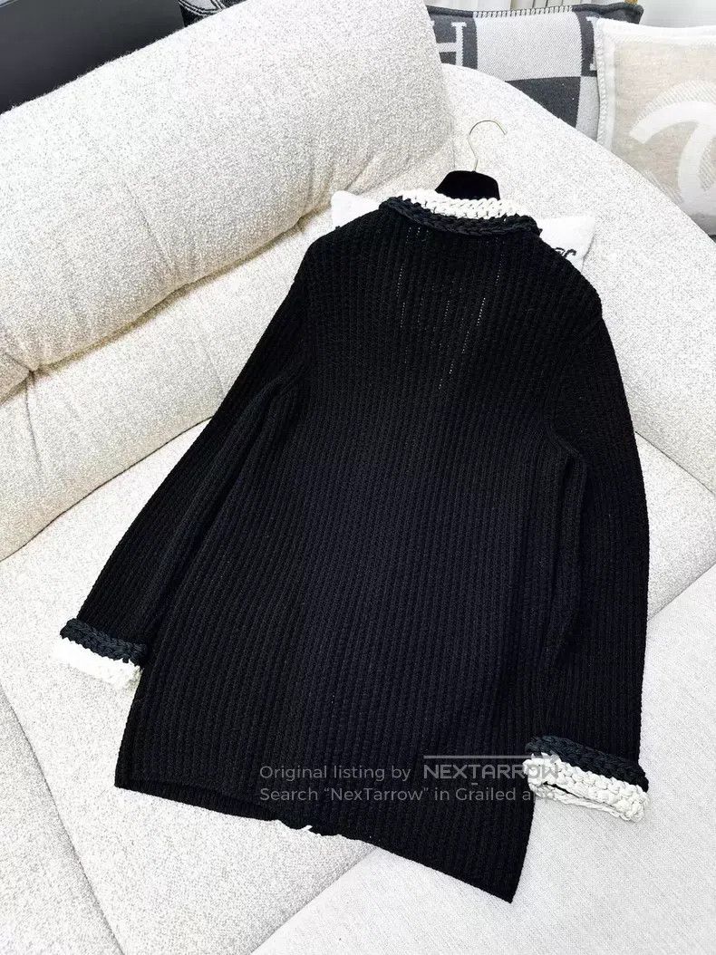 Chanel Chanel Long-sleeved medium-length knitted cardigan with wh Size XS / US 0-2 / IT 36-38 - 3 Thumbnail