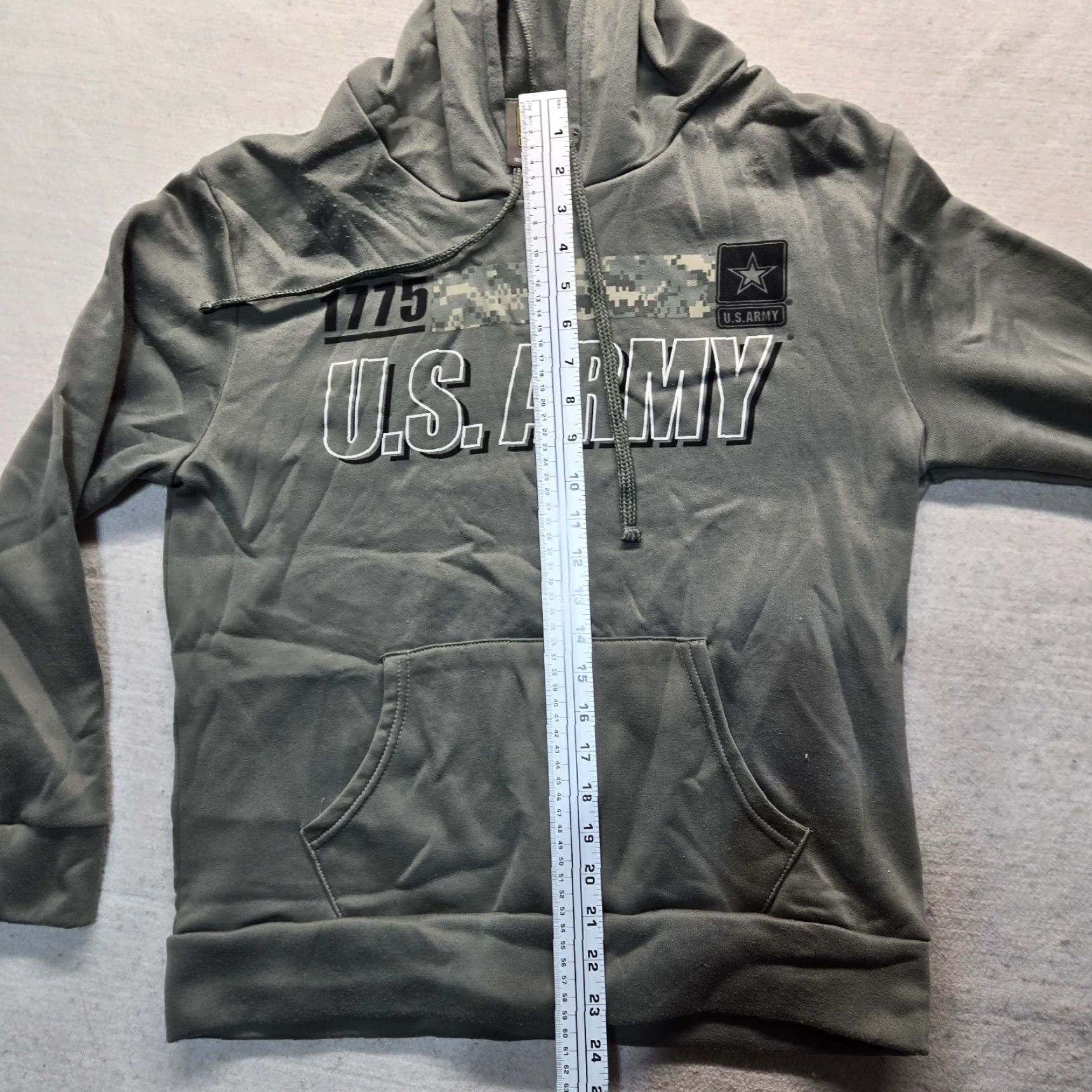 Greats US Army Hoodie Mens S Black Logo Graphic Print Pullover Unisex Adult Small Sweatshirt Geared for All Seasons Size US S / EU 44-46 / 1 - 6 Thumbnail
