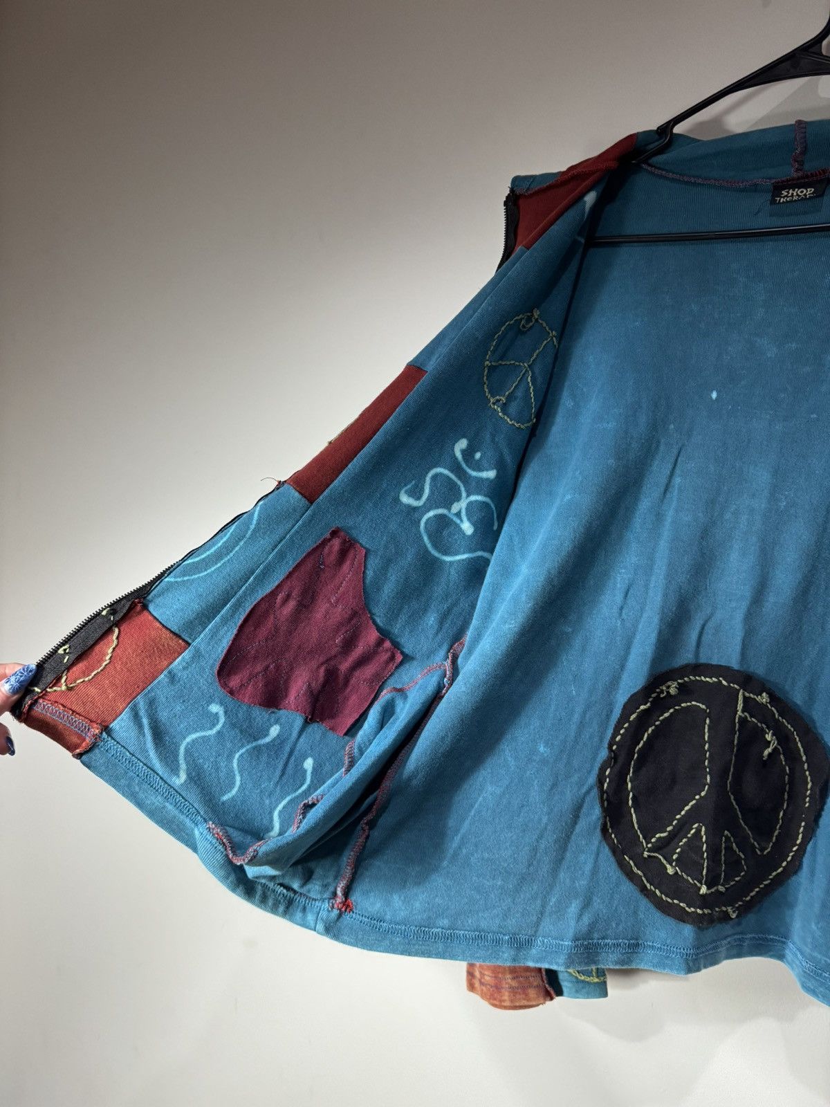 Vintage Embroidered Patchwork Zip Hoodie With Elf Style Hood Size M / US 6-8 / IT 42-44 - 5 Thumbnail