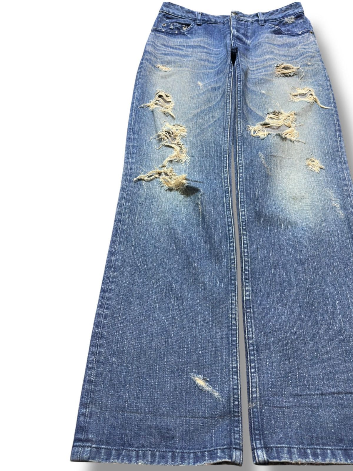 Chaos Gone Global Vintage Global Rythme Essence Ripped Distressed Denim Size US 29 - 3 Thumbnail