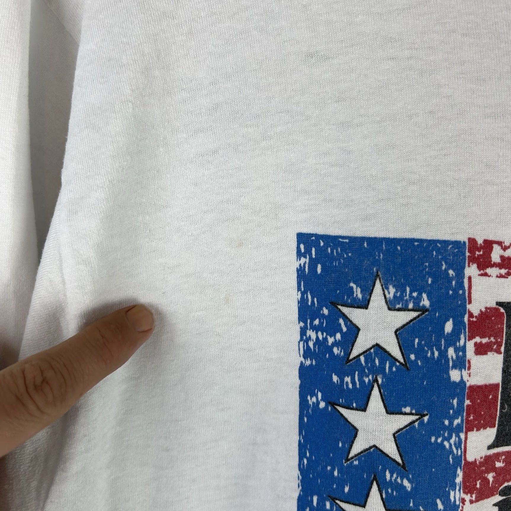 Vintage VINTAGE Born In The USA Shirt XL Adult White Short Sleeve Flag 90s Screen Stars Best T-Shirt Mens Size US XL / EU 56 / 4 - 6 Thumbnail