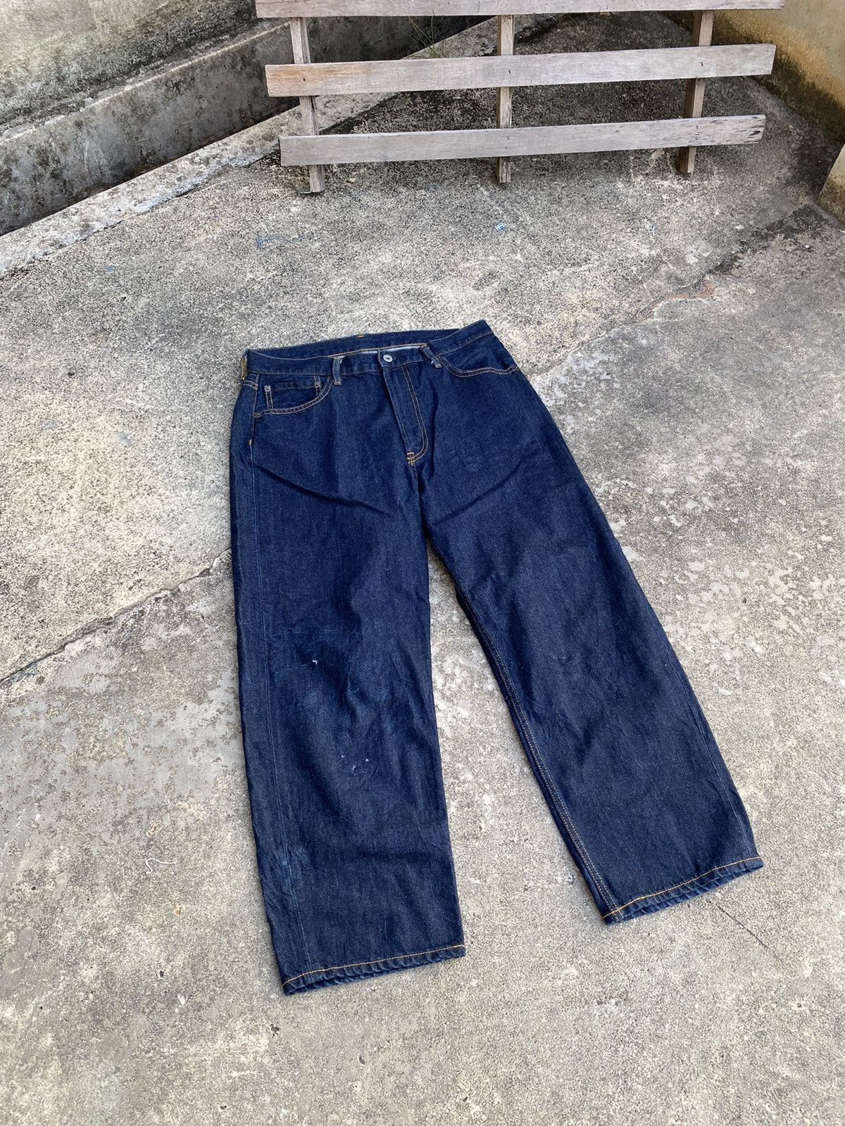 Gu Japan Baggy Blue Denim Pants Jeans