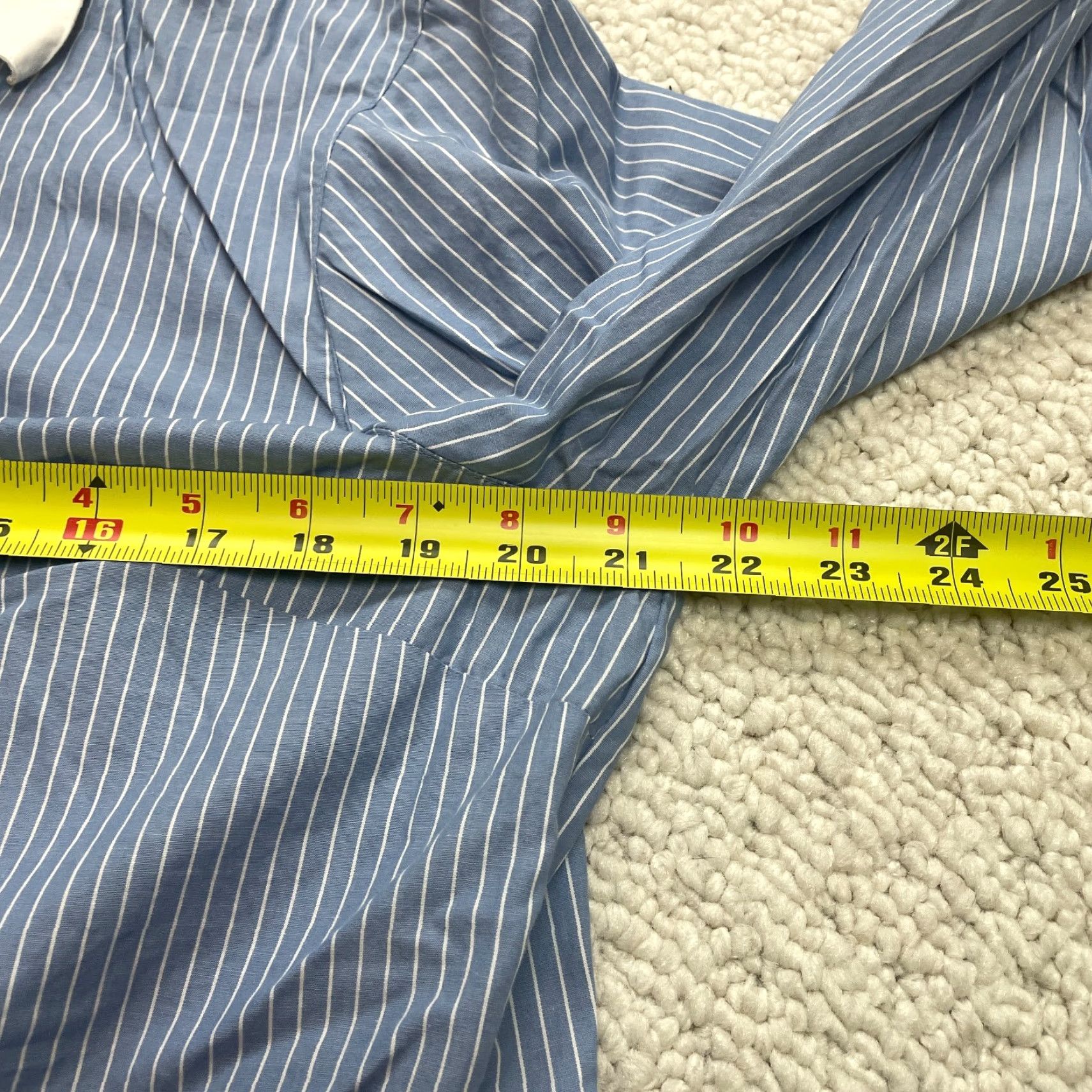 Vintage Laura Scott Blouse Shirt Womens 16 Blue Striped Business Work Office Top Ladies Size XXL / US 16-18 / IT 52-54 - 4 Thumbnail