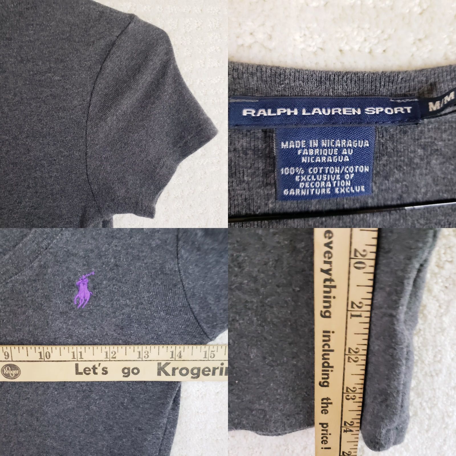 Polo Ralph Lauren Polo Ralph Lauren Women's M Dark Gray Sport Top Tee Pony Logo Scoop Neck Size M / US 6-8 / IT 42-44 - 8 Thumbnail
