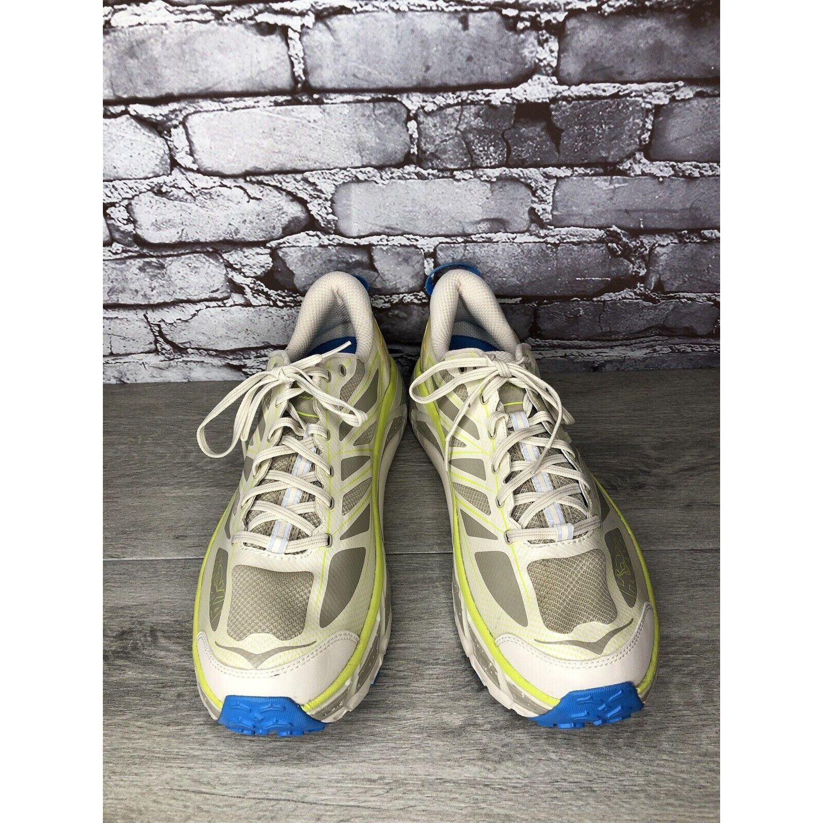 Hoka Hoka One Mafate Speed 2 Eggnog Gray Mesh Neon Yellow Running Size US 14 / EU 47 - 18 Thumbnail