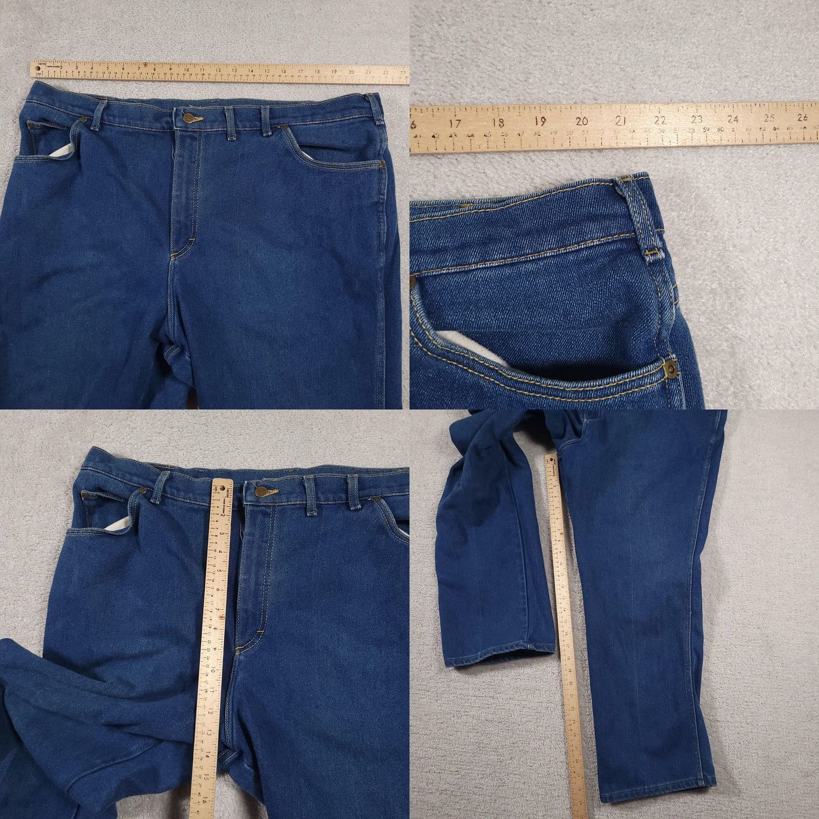 Lee VINTAGE Lee Jeans Mens 48x30 Denim Relaxed Fit Straight Leg USA 80s 90s Y2k 44x29 Blue Pants Mens Jeans Lee 48030 5-pocket Zip Fly Cotton Polyester Size US 32 / EU 48 - 8 Thumbnail