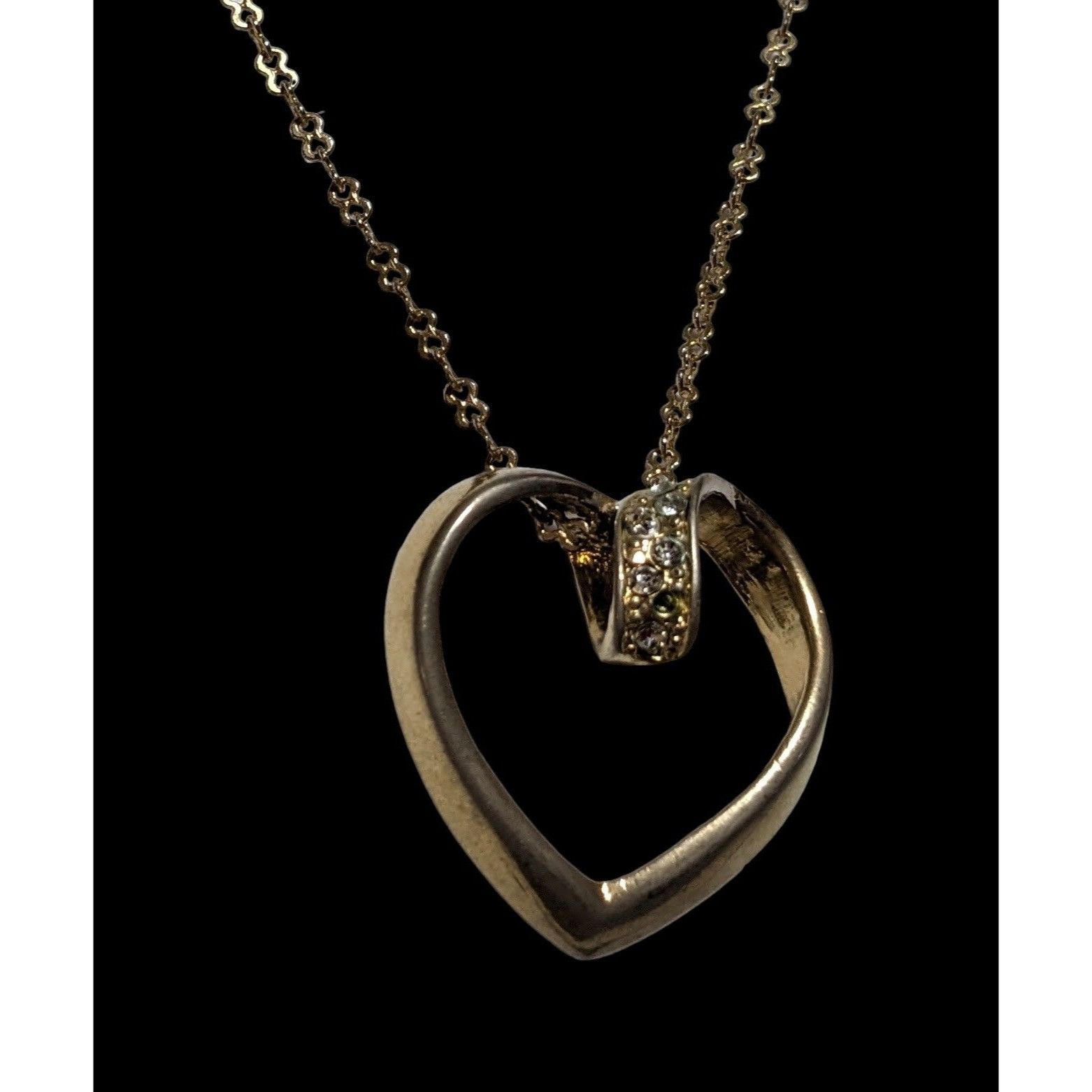 Other Open Heart-Shaped Rhinestone Pendant Necklace Size ONE SIZE - 3 Thumbnail