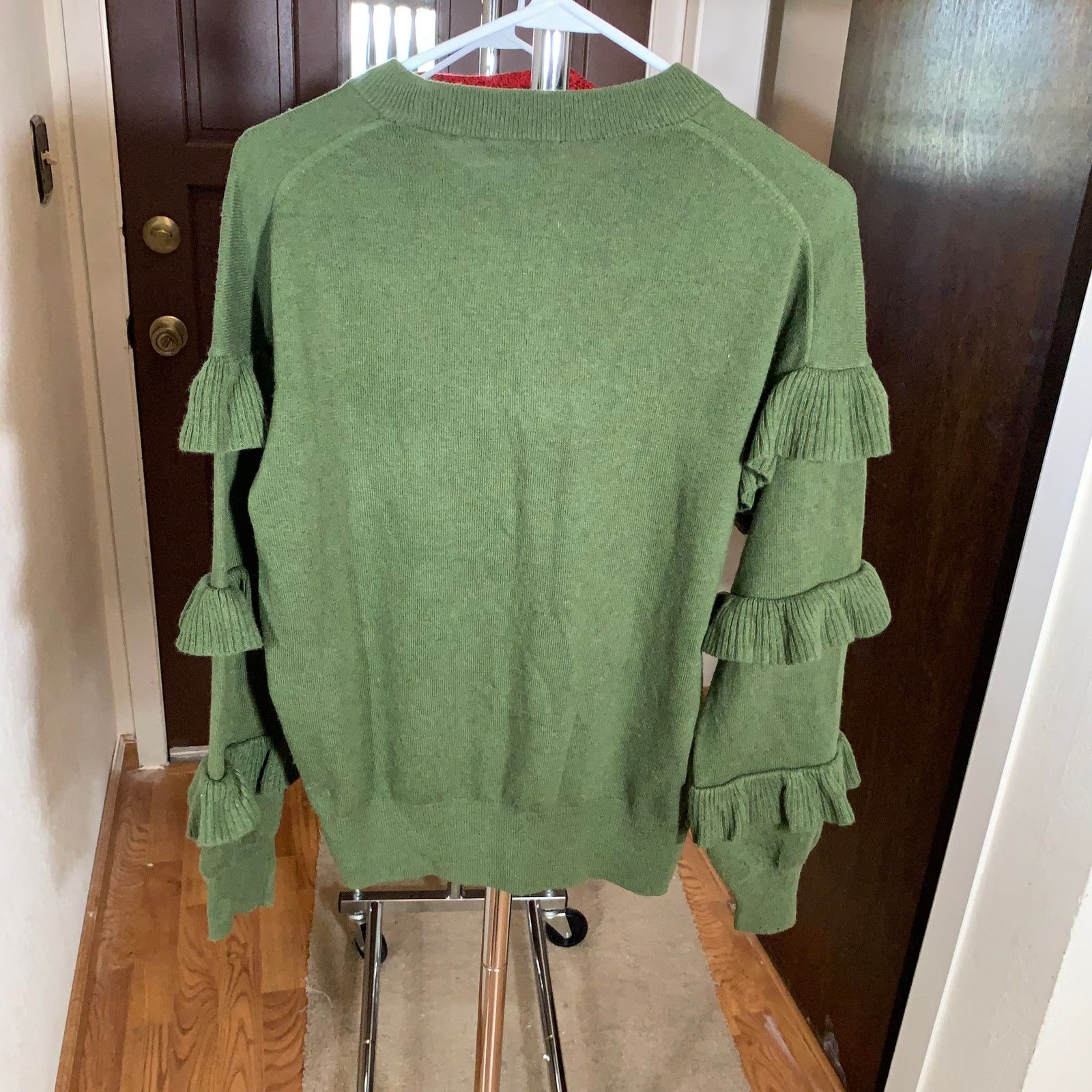 J.Crew J. Crew green wool blend Ruffle Sleeve sweater size S Size S / US 4 / IT 40 - 2 Thumbnail