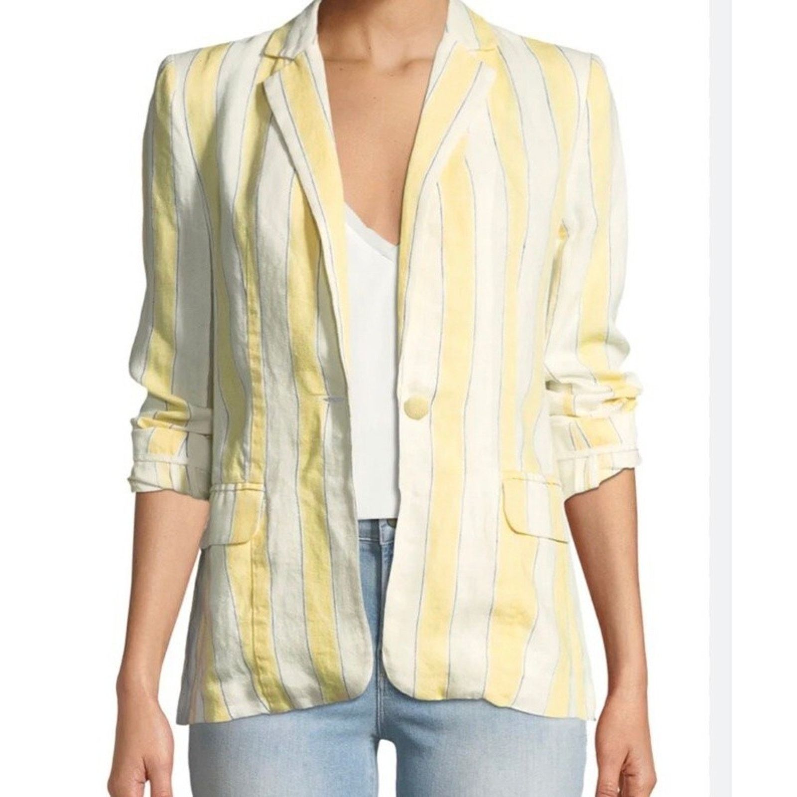 Frame Yellow Stripe 100% Linen Lightweight Size 8 A001837