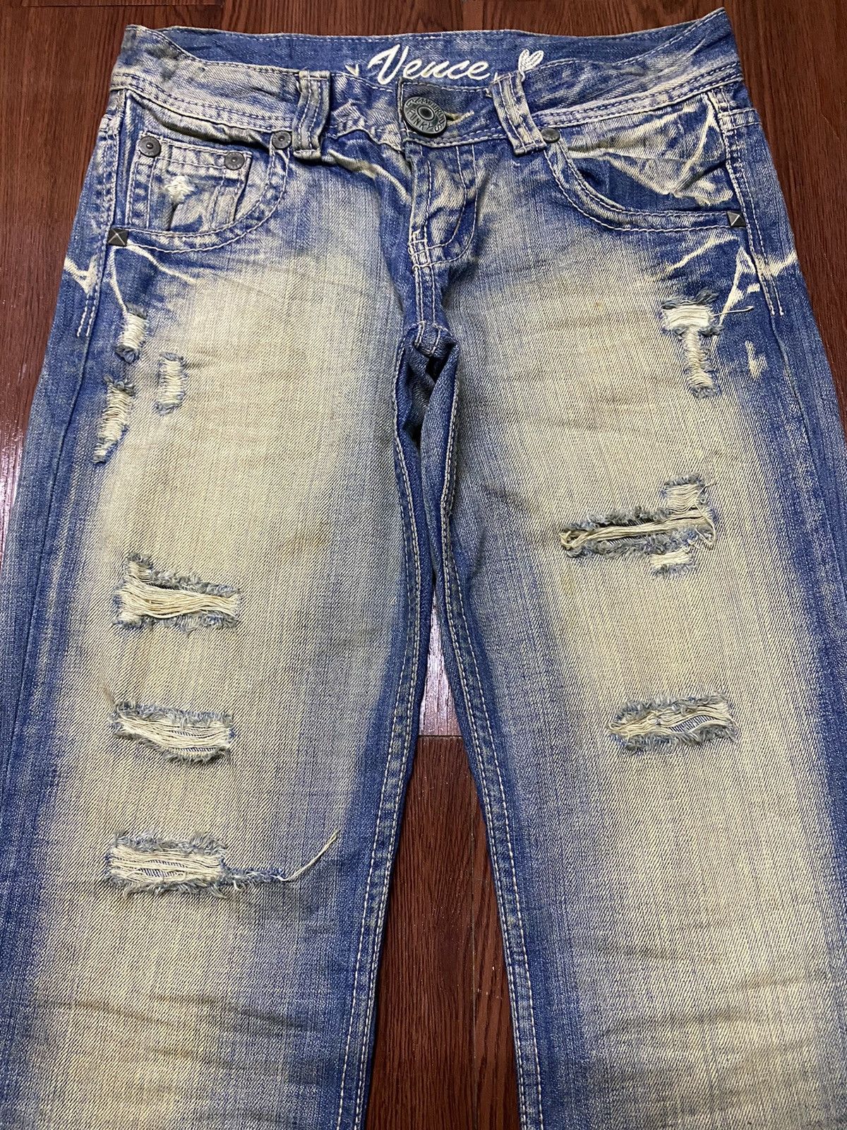 Hysteric Glamour Vintage Japanese Brands Blue Faded Wash Distressed Jeans Size US 29 - 3 Thumbnail