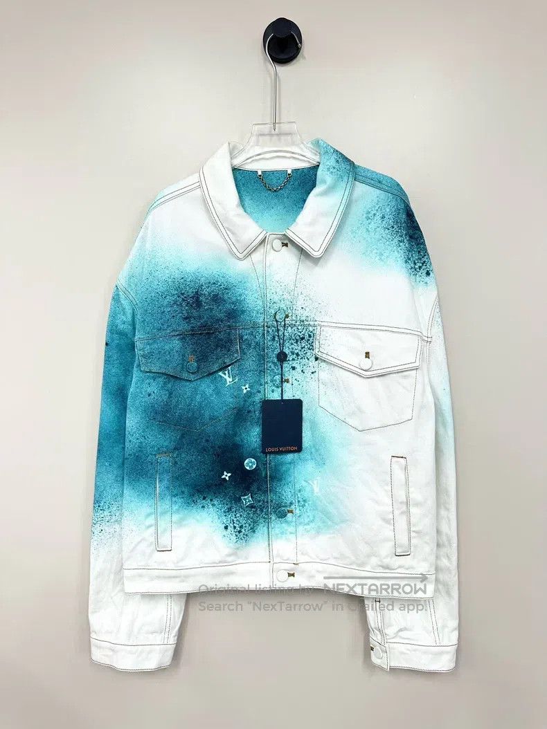 Louis Vuitton Louis Vuitton White starry sky ink-splashing denim jacket Size US L / EU 52-54 / 3 - 1 Thumbnail