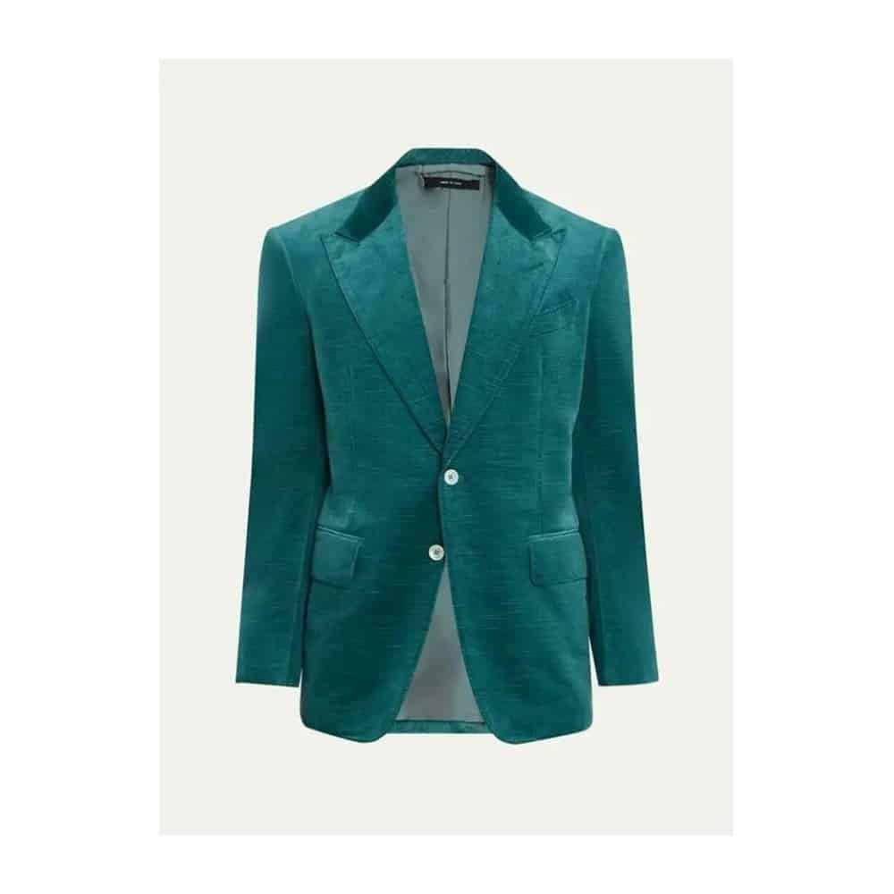 Tom Ford o1loc1c1125 JLPP01 Dyllan Ridged Velvet Jacket in Green Size US L / EU 52-54 / 3 - 1 Thumbnail