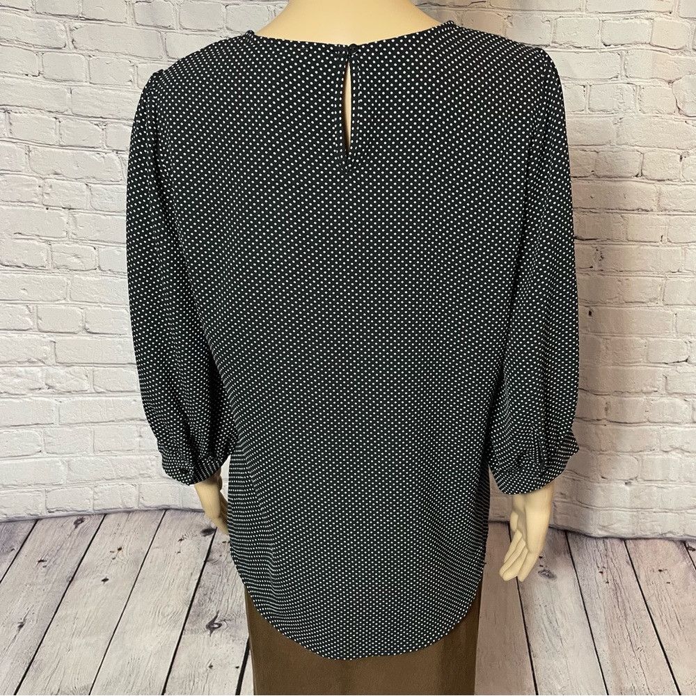 Adrianna Papell NWT New $69 Adrianna Papell 3/4 Sleeve Polka Dot Blouse Siz Size S / US 4 / IT 40 - 4 Thumbnail