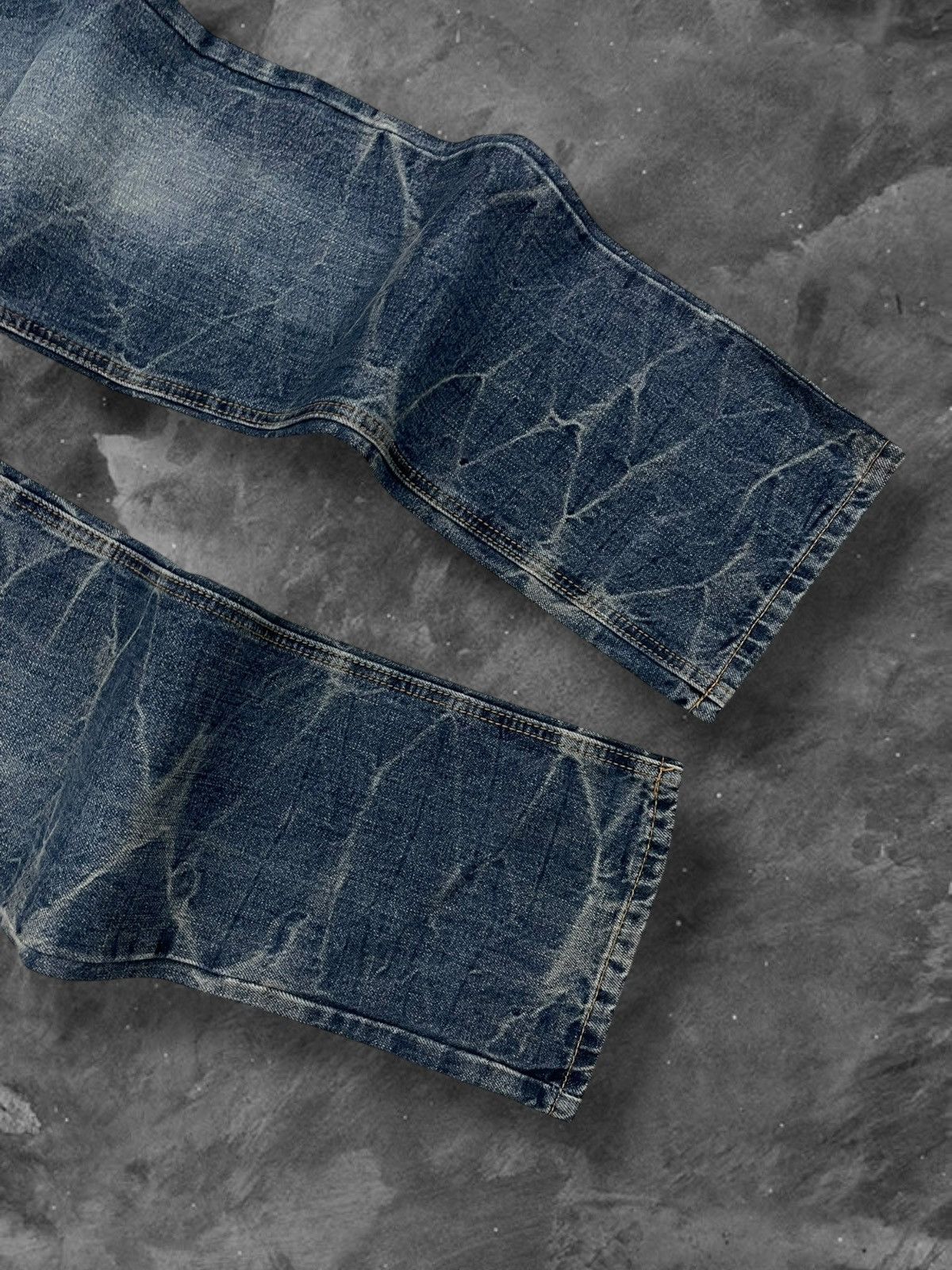 Japanese Brand Vintage 1990s Japan Co&Lu Double Waist War Distressed Denim Size US 30 / EU 46 - 4 Thumbnail