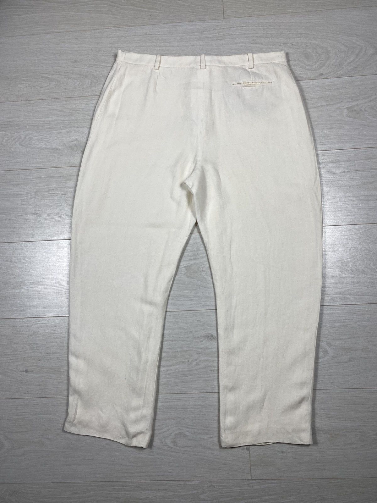 Hermes × Maison Margiela × Vintage Hermes Paris by Margiela Unisex Pants Straight 90s Linen Size US 34 / EU 50 - 16 Thumbnail