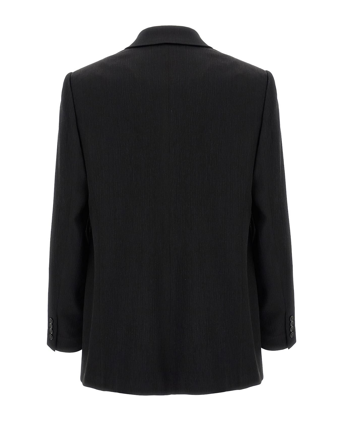 Saint Laurent Paris oc11z0126 817668 Jacket in Silk Satin Crepon in Black Size US M / EU 48-50 / 2 - 2 Thumbnail