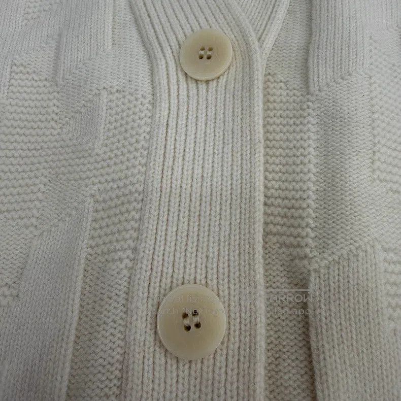 Hermes Hermes White Striped H Monogram Wool Knit Cardigan Size S / US 4 / IT 40 - 4 Thumbnail