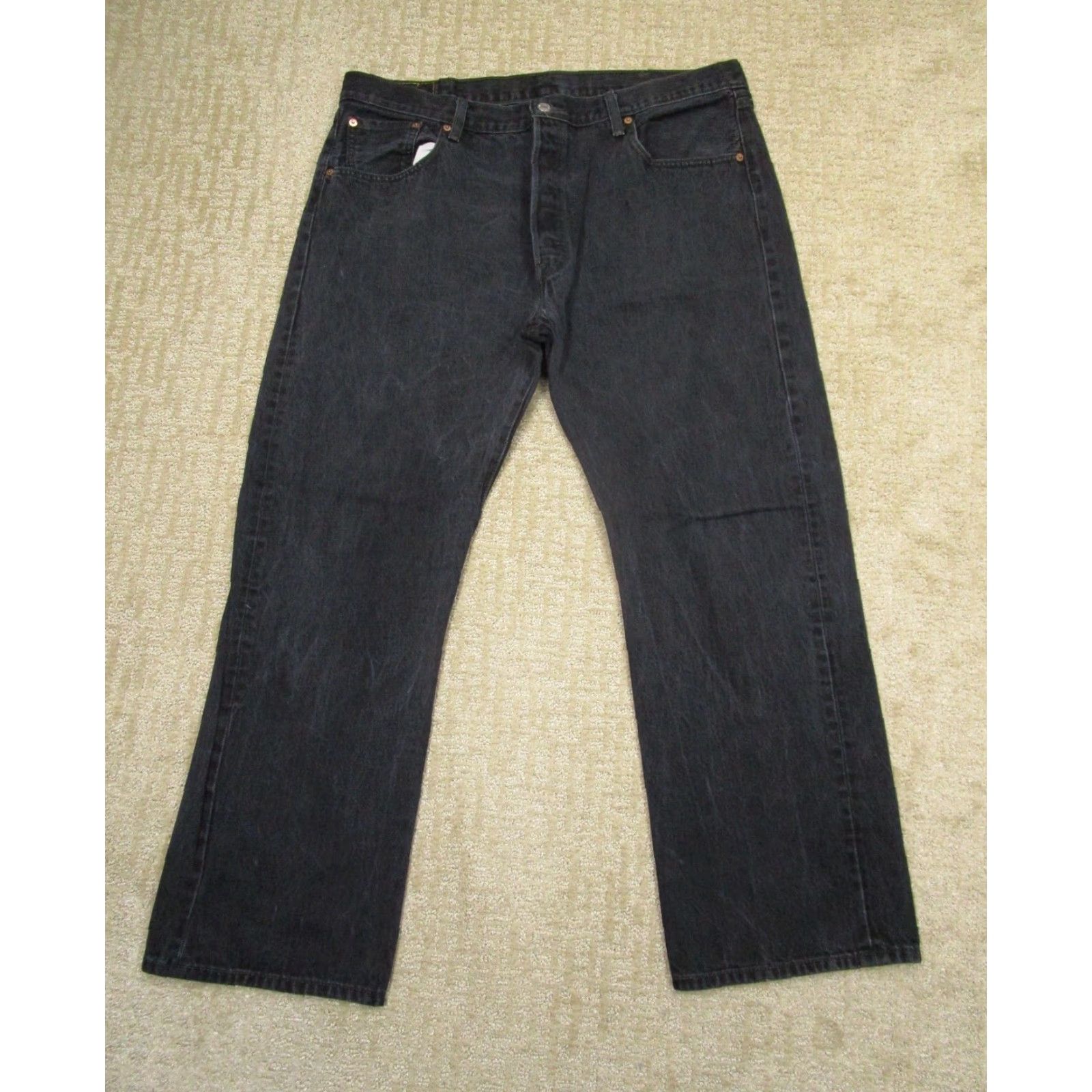 Levi's Levi's 501 Jeans Men 40x30 Black Button Fly Regular Fit Denim Pants Dark Wash Size US 40 / EU 56 - 3 Thumbnail