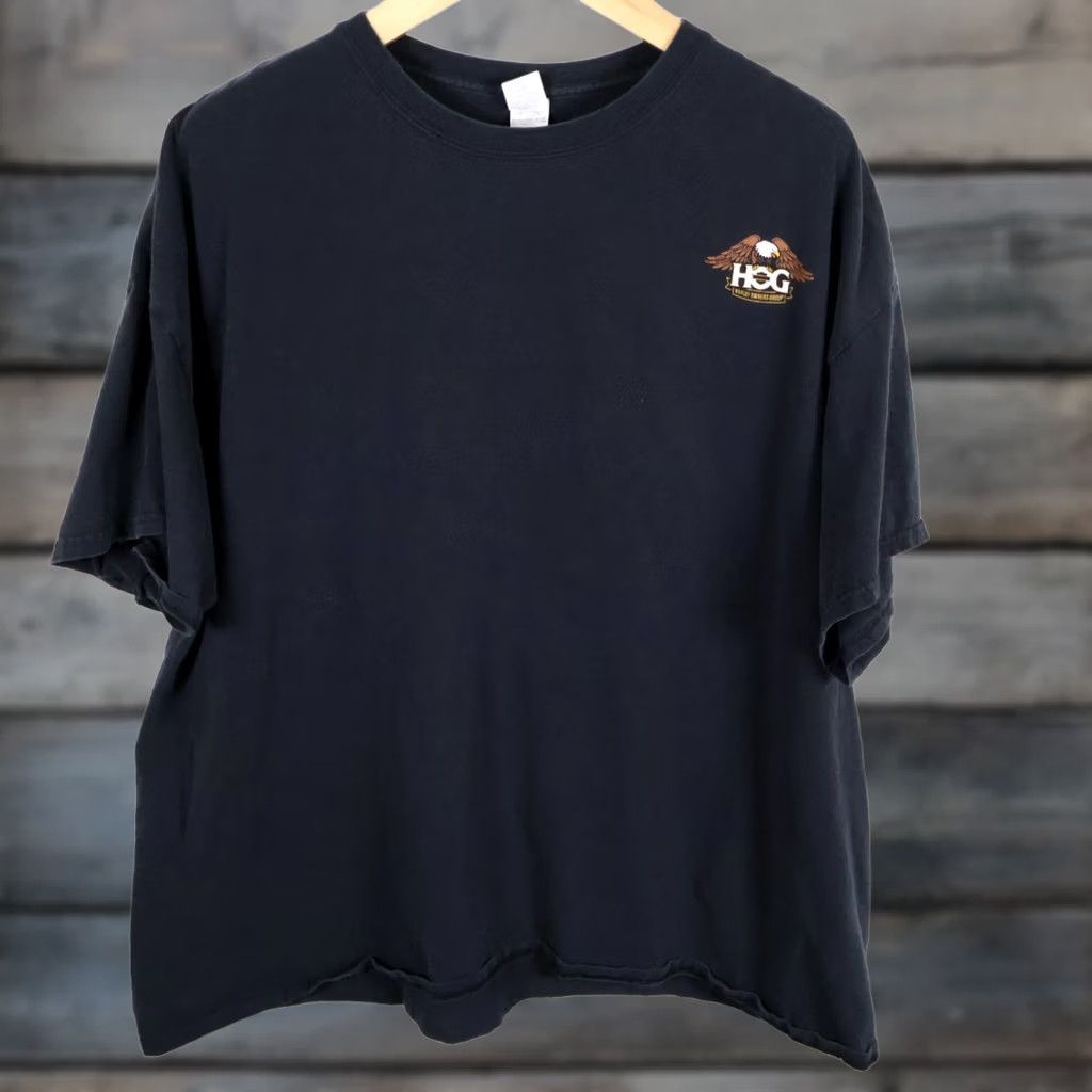 Gildan VINTAGE Harley Davidson Riding Club T-Shirt Mens 3XL Black Orange Biker HOG Print Size US XXL / EU 58 / 5 - 1 Thumbnail