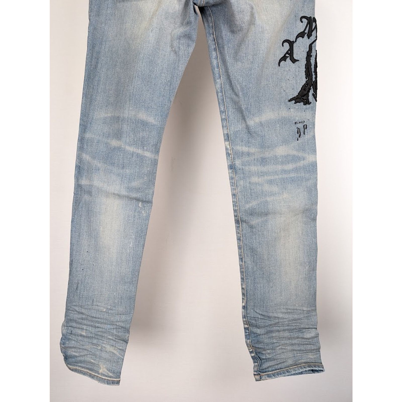 Amiri o1rshd1 Q:3 / Wes Lang Reaper Logo Jeans in Clay Indigo Size US 31 - 15 Thumbnail