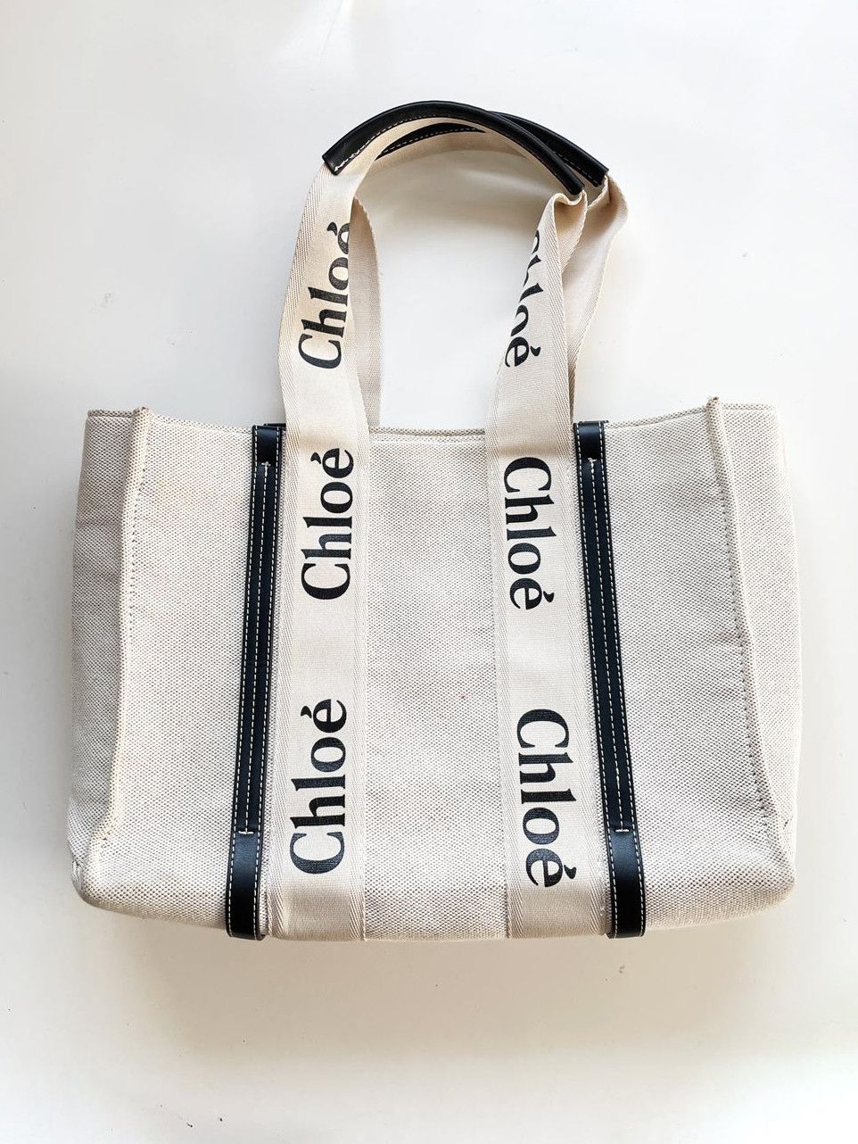 Chloe chloe medium woody linen tote bag Size ONE SIZE - 6 Thumbnail