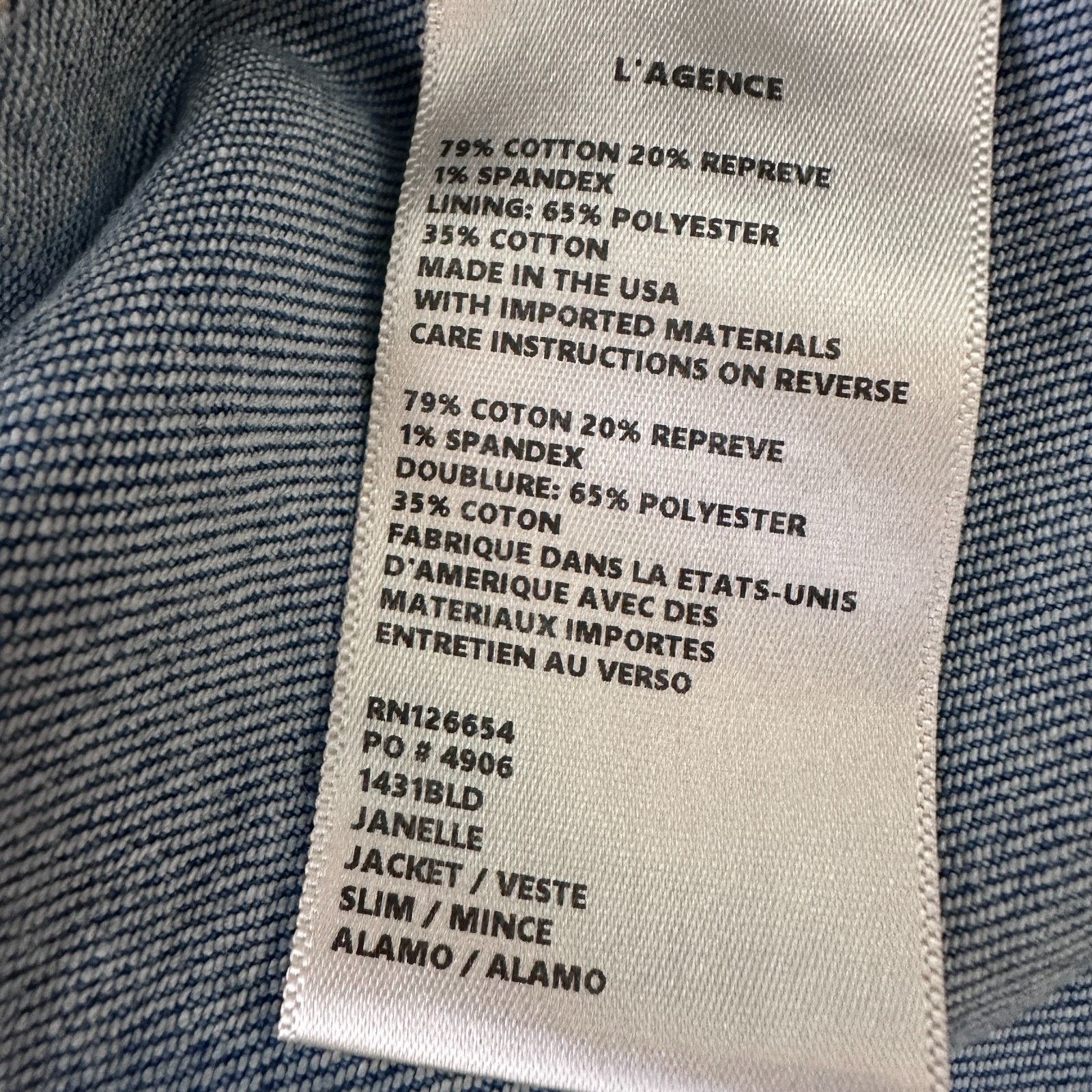 L'AGENCE L'Agence Janelle Denim Jacket Women XS Alamo Blue Raw New Size XS / US 0-2 / IT 36-38 - 8 Thumbnail