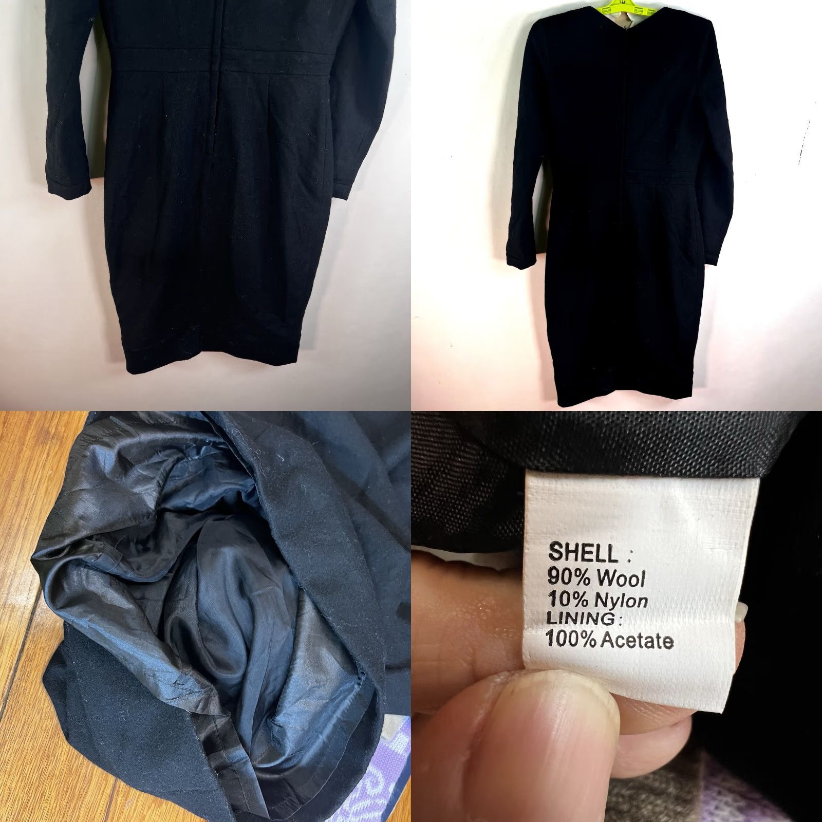 Vintage TOCCA Wool Blend Sheath Knee Dress Size 8 Black Size M / US 6-8 / IT 42-44 - 8 Thumbnail