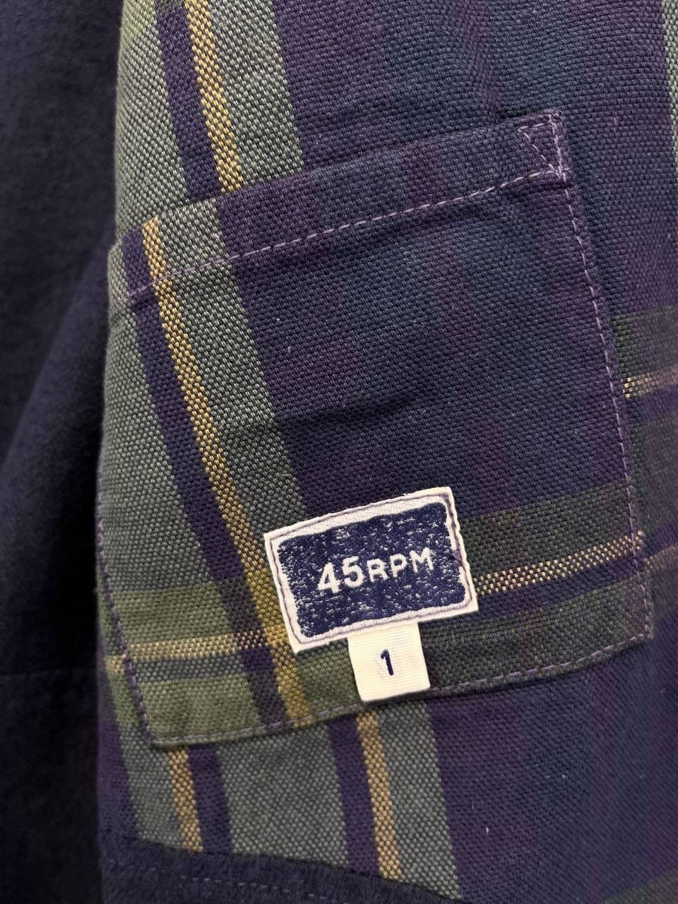 45rpm Vintage 90s 45Rpm Rare Shadow Plaid Button Up Jacket Size M / US 6-8 / IT 42-44 - 7 Thumbnail