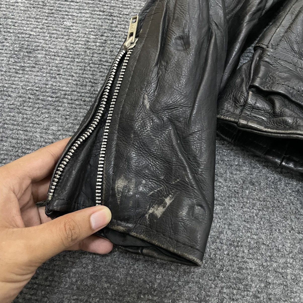 Vintage Double Collar Bikers Rockabilly Genuine Leather Jacket Size US M / EU 48-50 / 2 - 4 Thumbnail