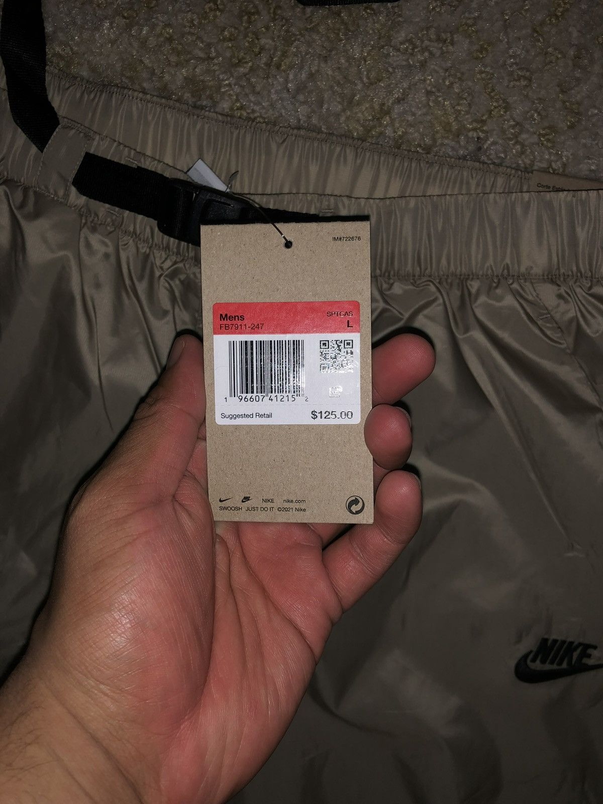 Nike Nike Tech Men's Lined Woven Pants FB7911-247 Khaki Black Size US 34 / EU 50 - 3 Thumbnail