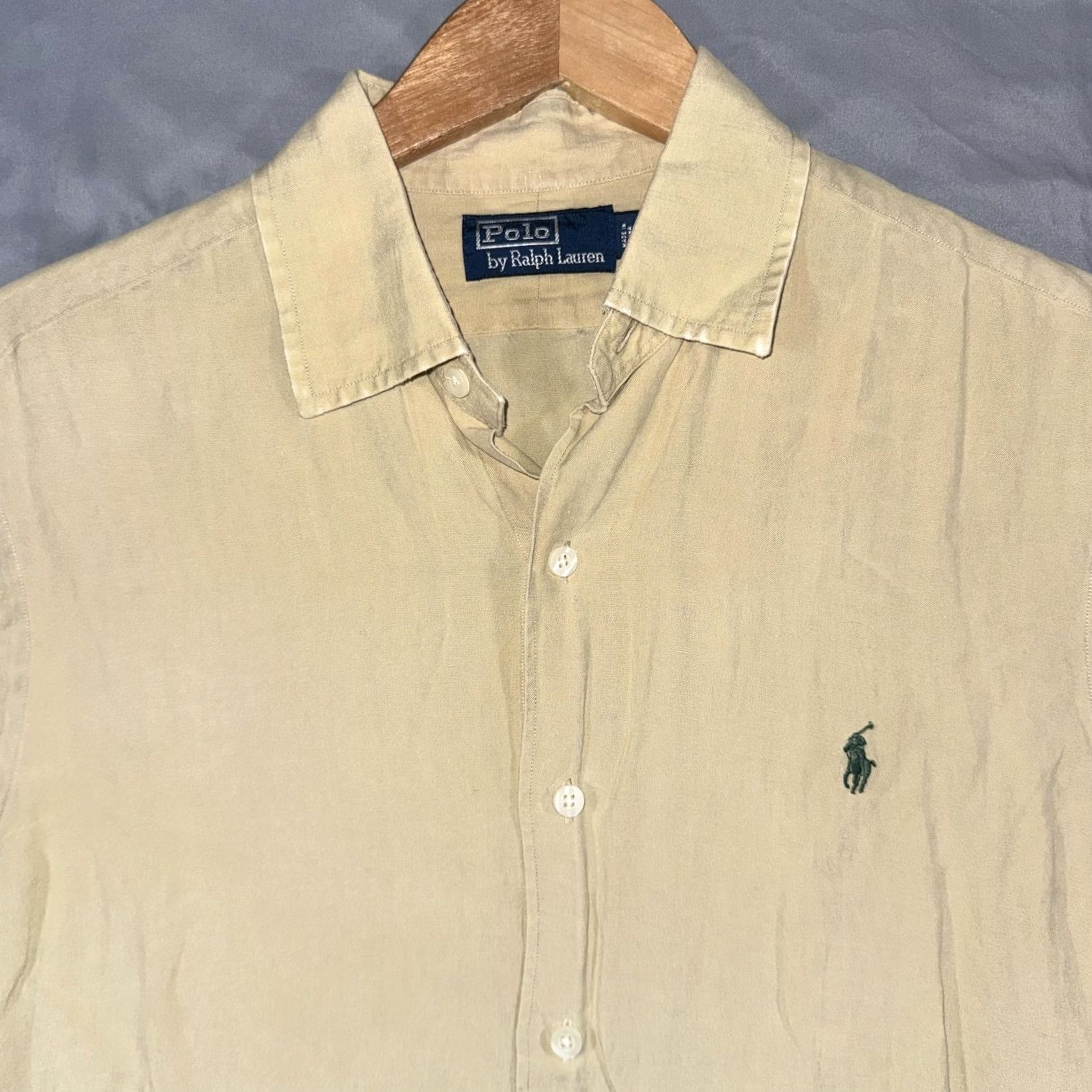 Polo Ralph Lauren Polo by Ralph Lauren Shirt Men's M Beige Linen Short Sleeve Button-Up Casual Size US M / EU 48-50 / 2 - 4 Thumbnail