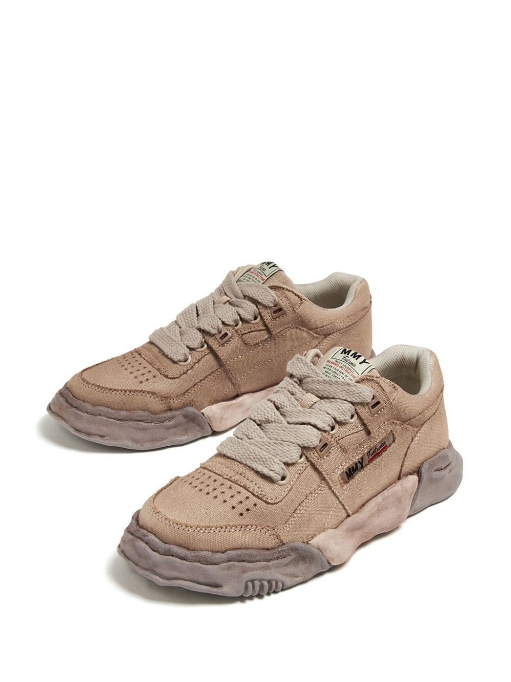 Maison MIHARA YASUHIRO o1mle0924 Canvas Low-Top Sneaker in Brown Size US 5.5 / EU 38 - 5 Thumbnail