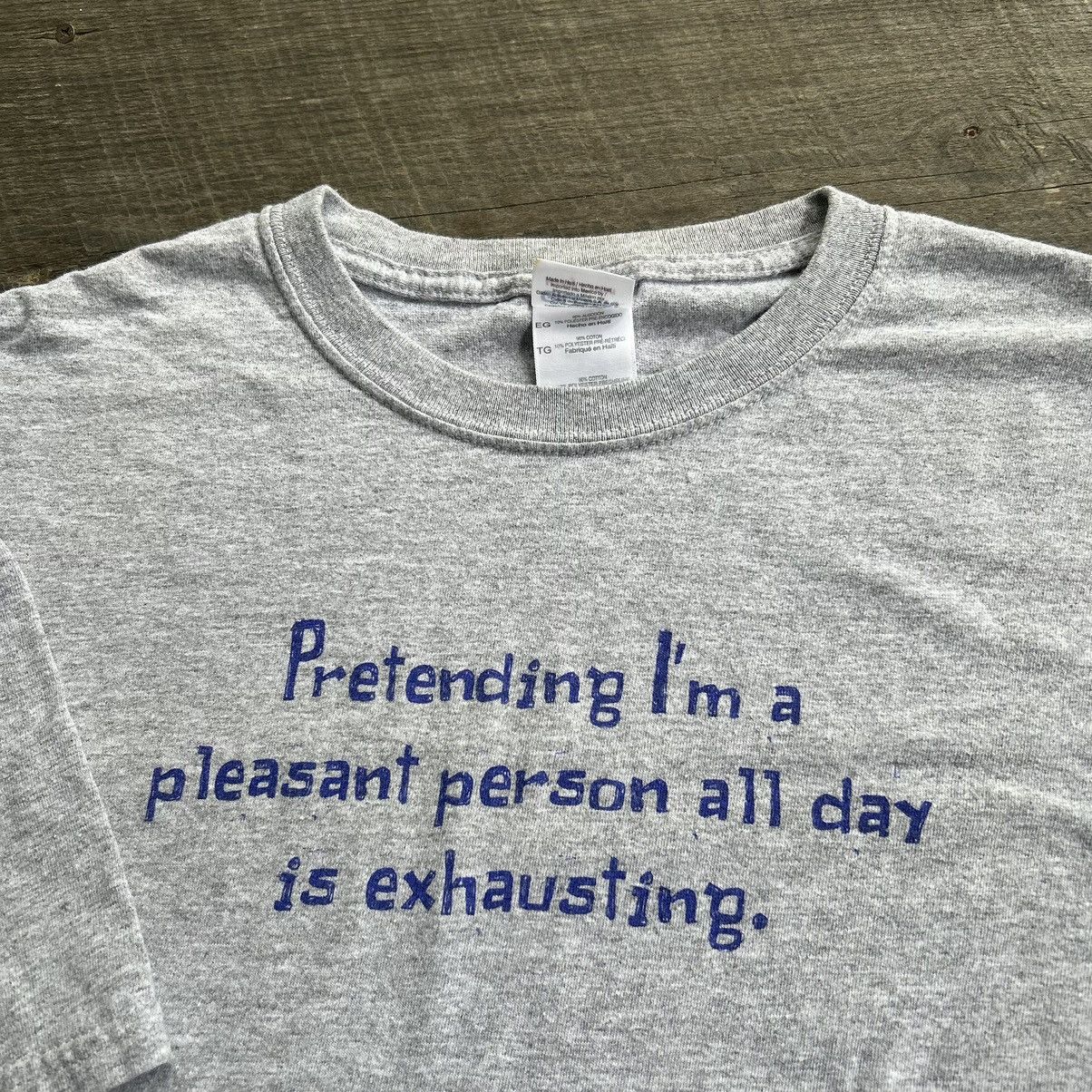 Vintage Vintage Humor Pretending I’m A Pleasant Person Quote T Shirt Size US XL / EU 56 / 4 - 2 Thumbnail