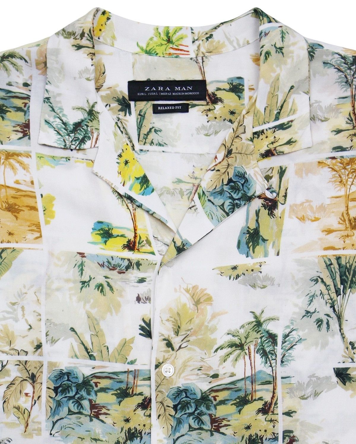 Zara ZARA MAN TROPICAL LANDSCAPE RELAXED SHIRT Size US L / EU 52-54 / 3 - 2 Thumbnail
