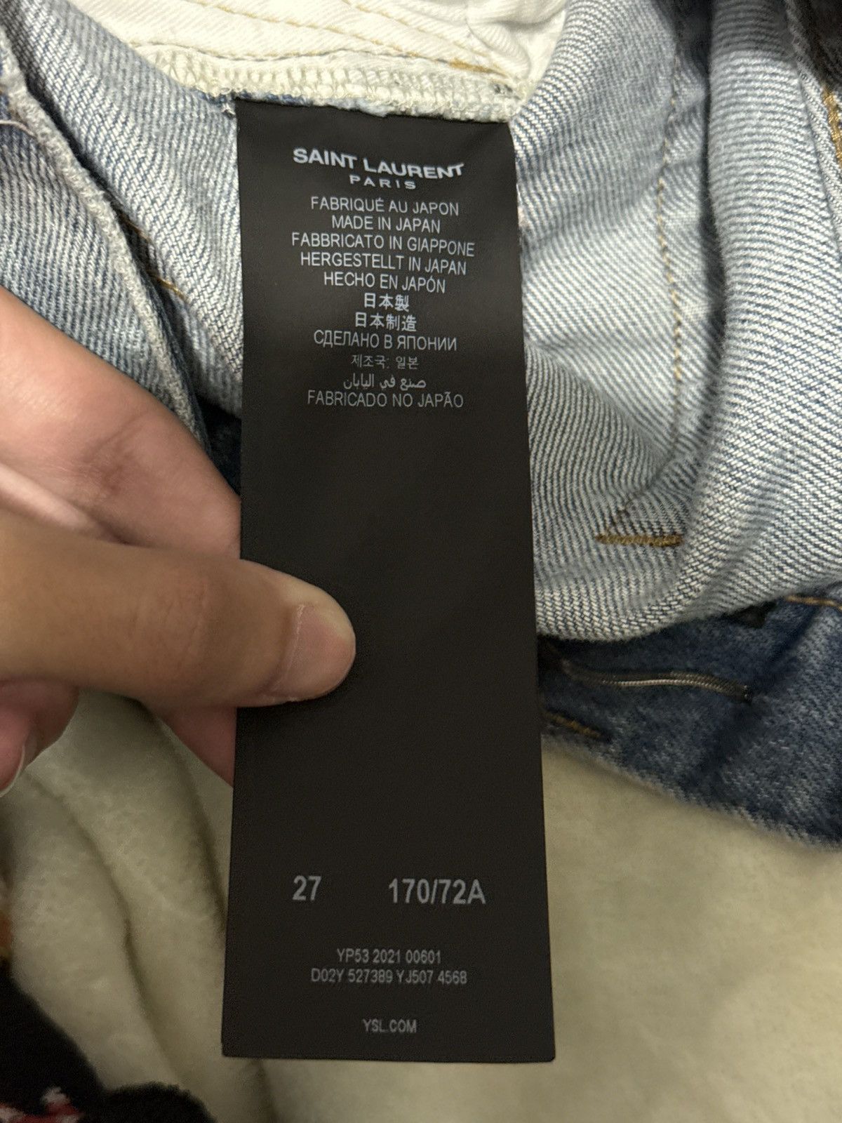 Saint Laurent Paris Saint laurent distressed light blue D02 Size US 27 - 3 Thumbnail