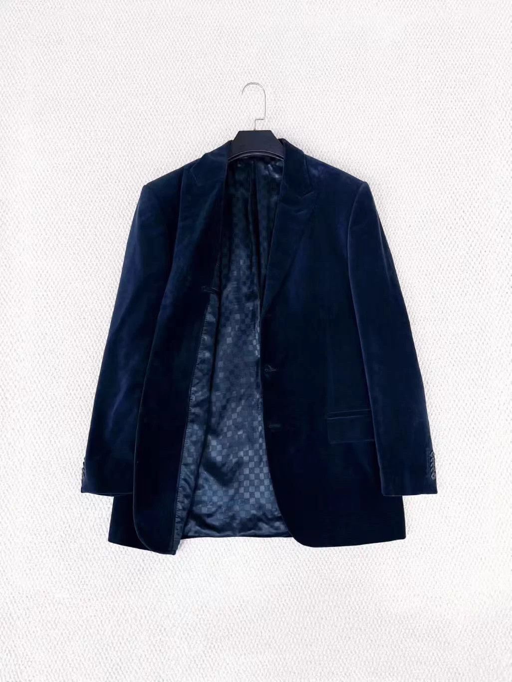 Givenchy Givenchy Navy 4G Logo Velvet Lined Blazer 52 Unisex Size 42L - 4 Thumbnail