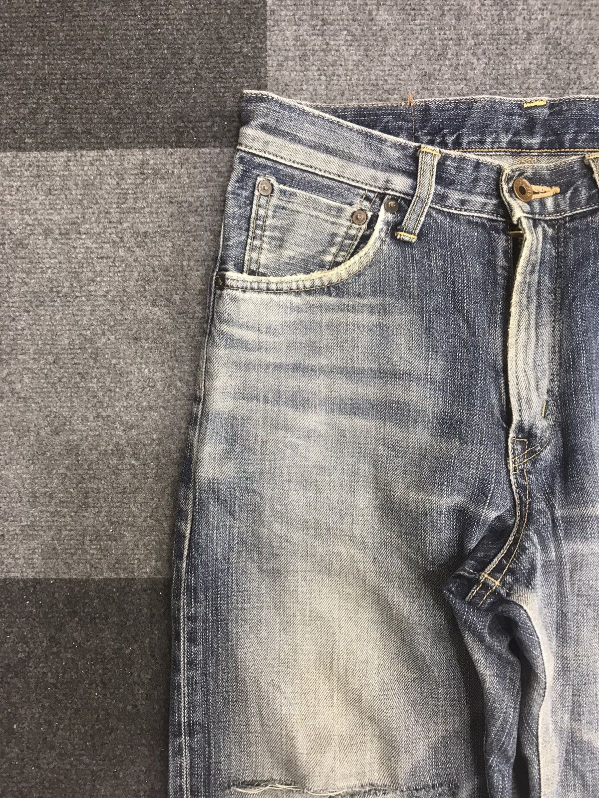 Edwin 💥THRASHED💥EDWIN 505zx Selvedge Distressed Jeans Size US 30 / EU 46 - 5 Thumbnail