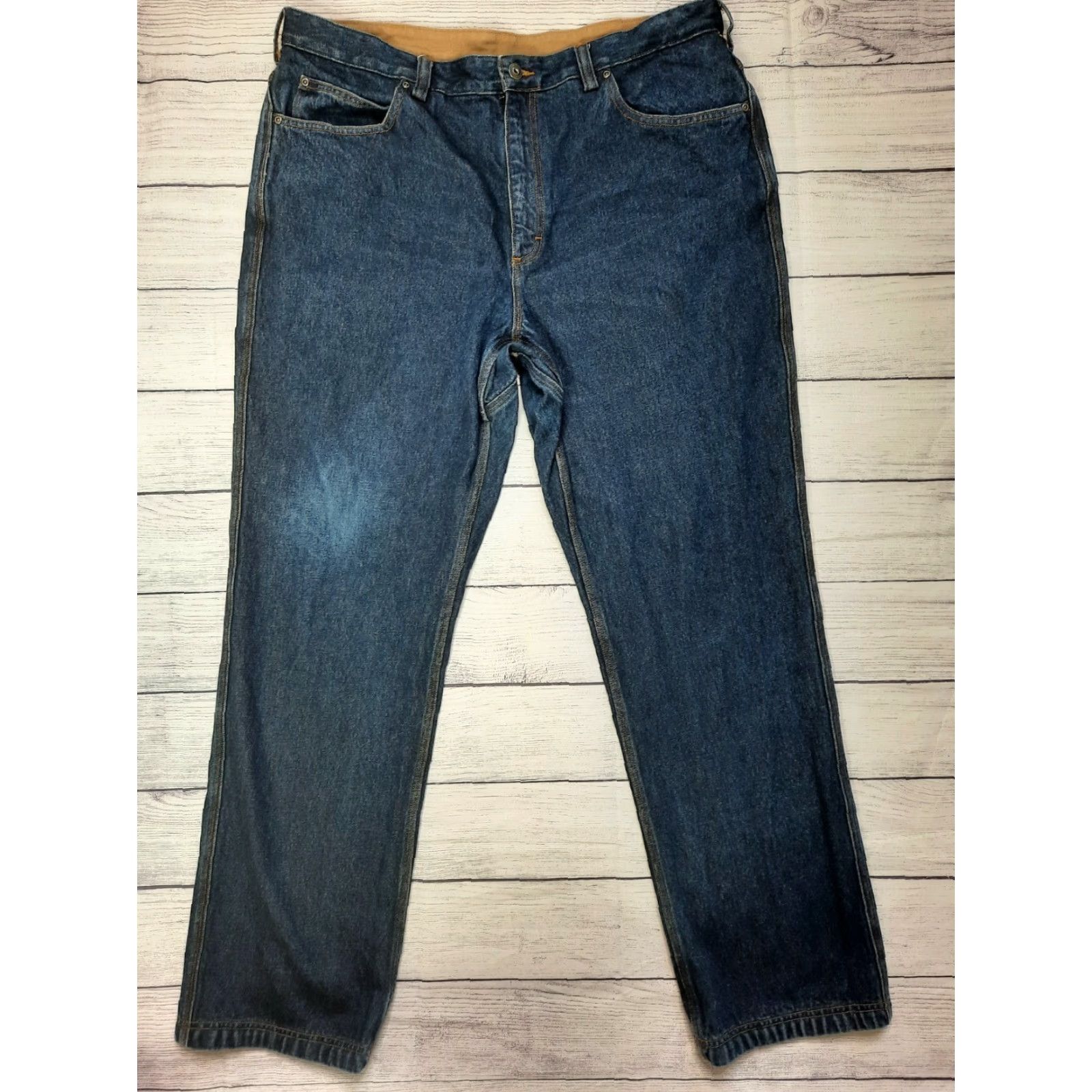 CO Duluth Trading Co Men Jeans Denim Blue Dark Wash Straight Size US 41 - 4 Thumbnail