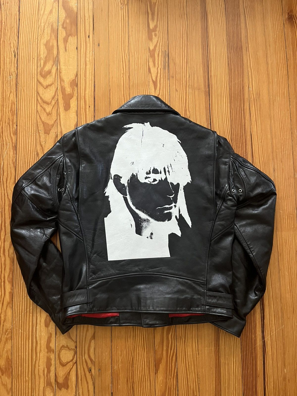 Andy Warhol × Calvin Klein 205W39NYC Raf Simons Steven Sprouse Screenprinted Leather Biker Jacket Size US M / EU 48-50 / 2 - 1 Thumbnail