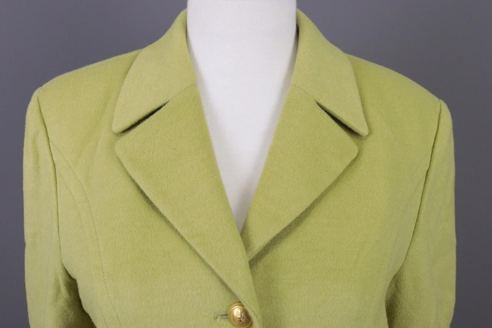Christian Dior Monsieur Mondi Green Wool Angora Cashmere Coat Jacket Size 38 Size M / US 6-8 / IT 42-44 - 5 Thumbnail