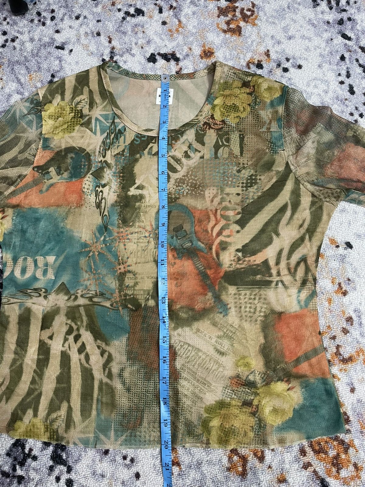 Hysteric Glamour Flames Rock transprent meshtop Jean Paul Gaultier Style Size S / US 4 / IT 40 - 10 Thumbnail