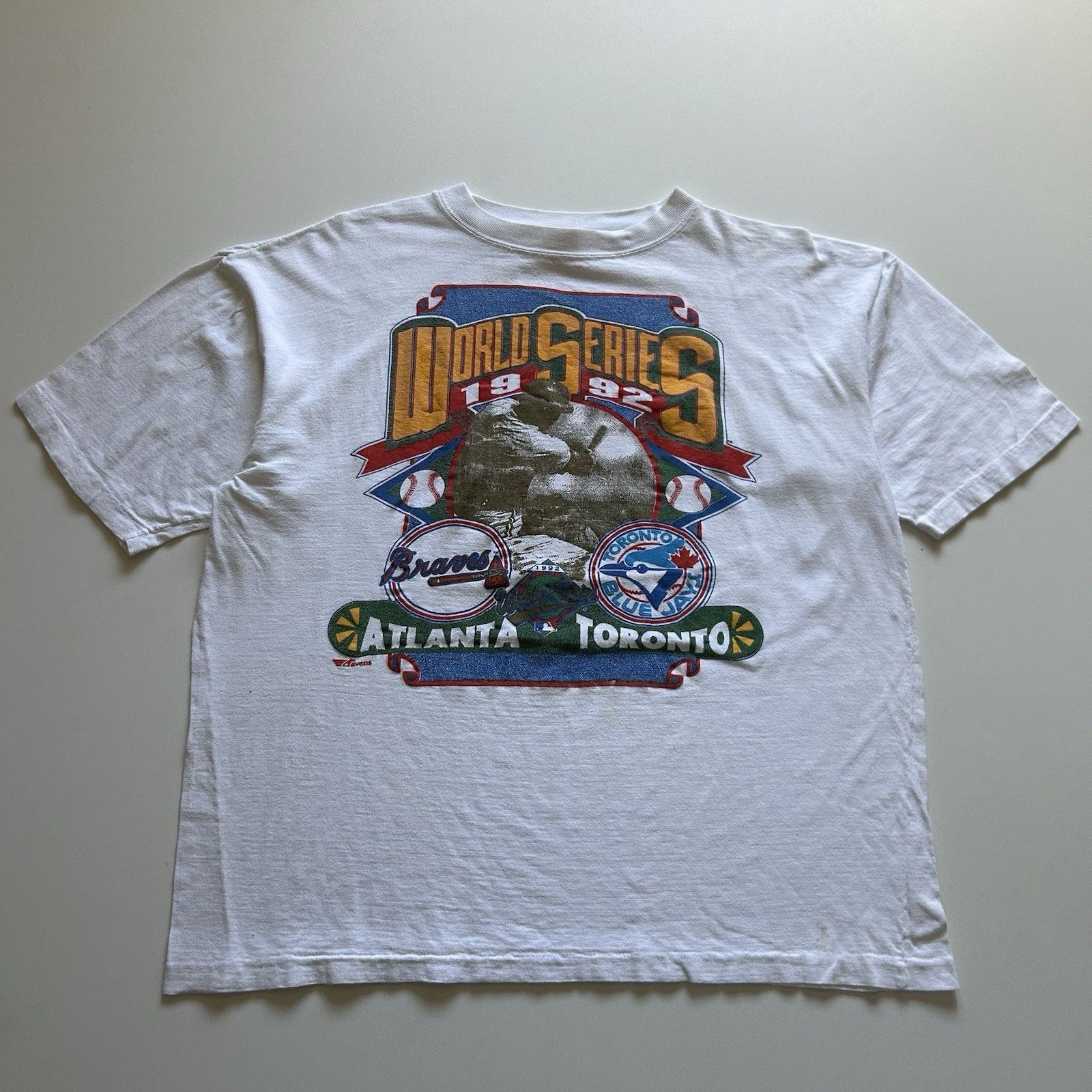 MLB Vintage 1992 MLB World Series Shirt XL 90s Blue Jays Braves Size US XL / EU 56 / 4 - 1 Thumbnail