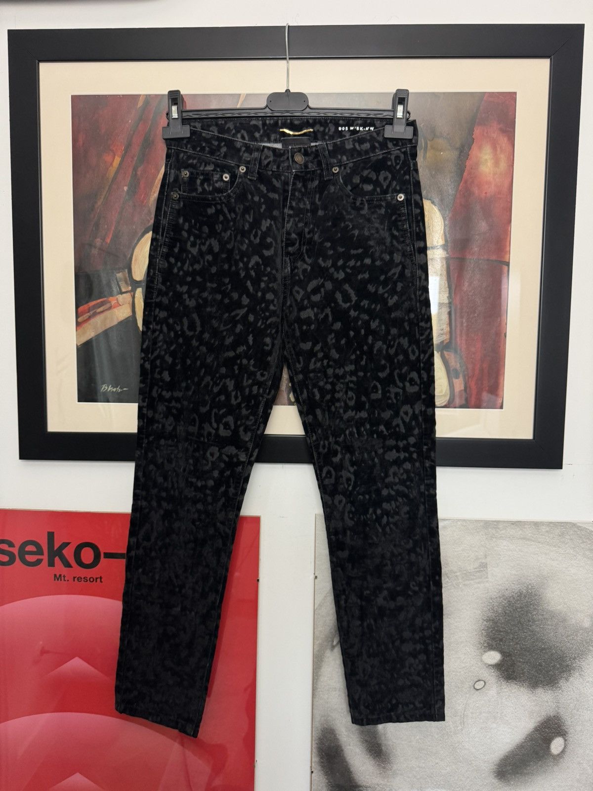 Saint Laurent Paris Saint Laurent D05 Denim by Hedi Slimane Leopard Print Velvet Size 27" / US 4 / IT 40 - 1 Thumbnail