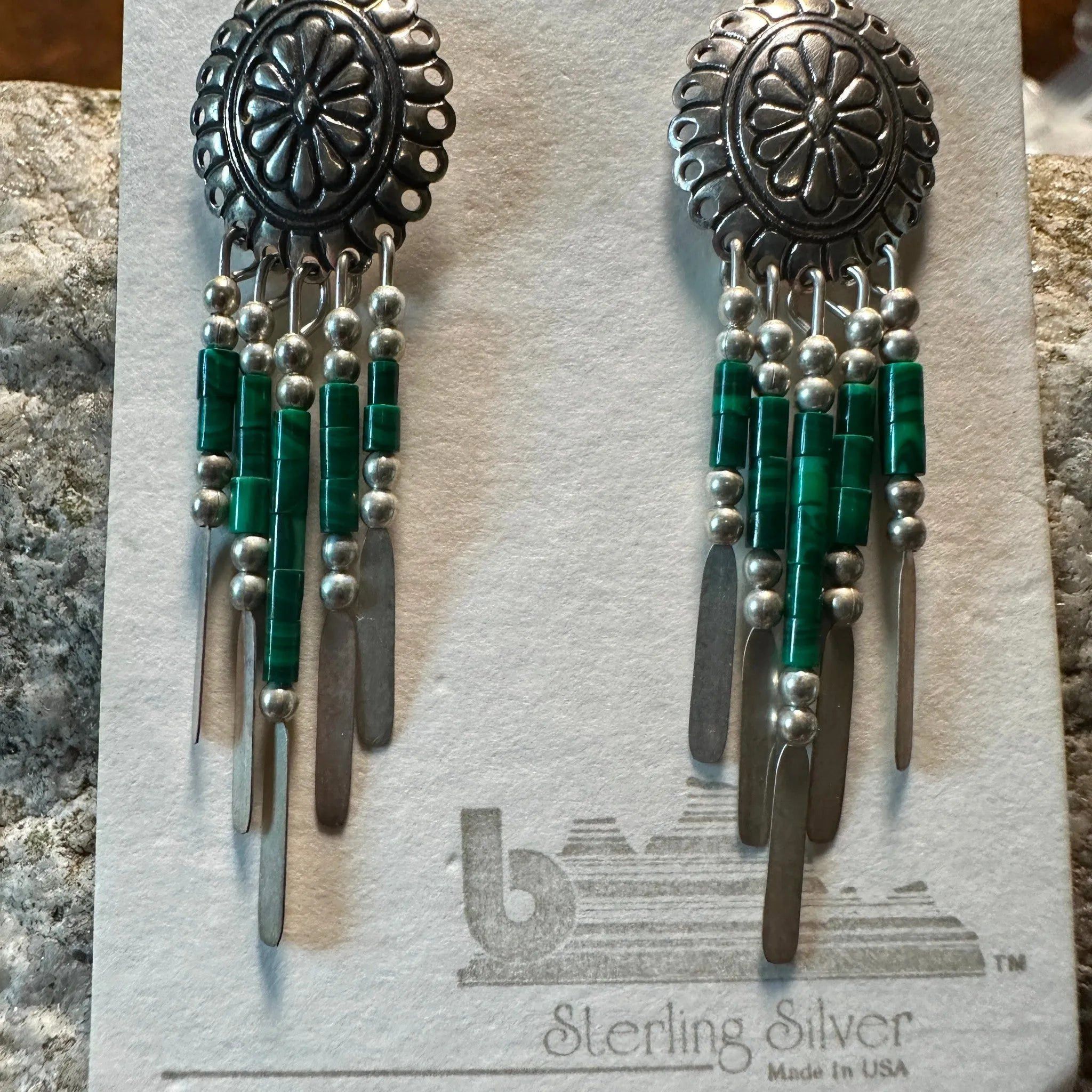 Other Bohemian Grace: Silver & Aventurine Dangle Earrings - Elegan Size ONE SIZE - 4 Thumbnail