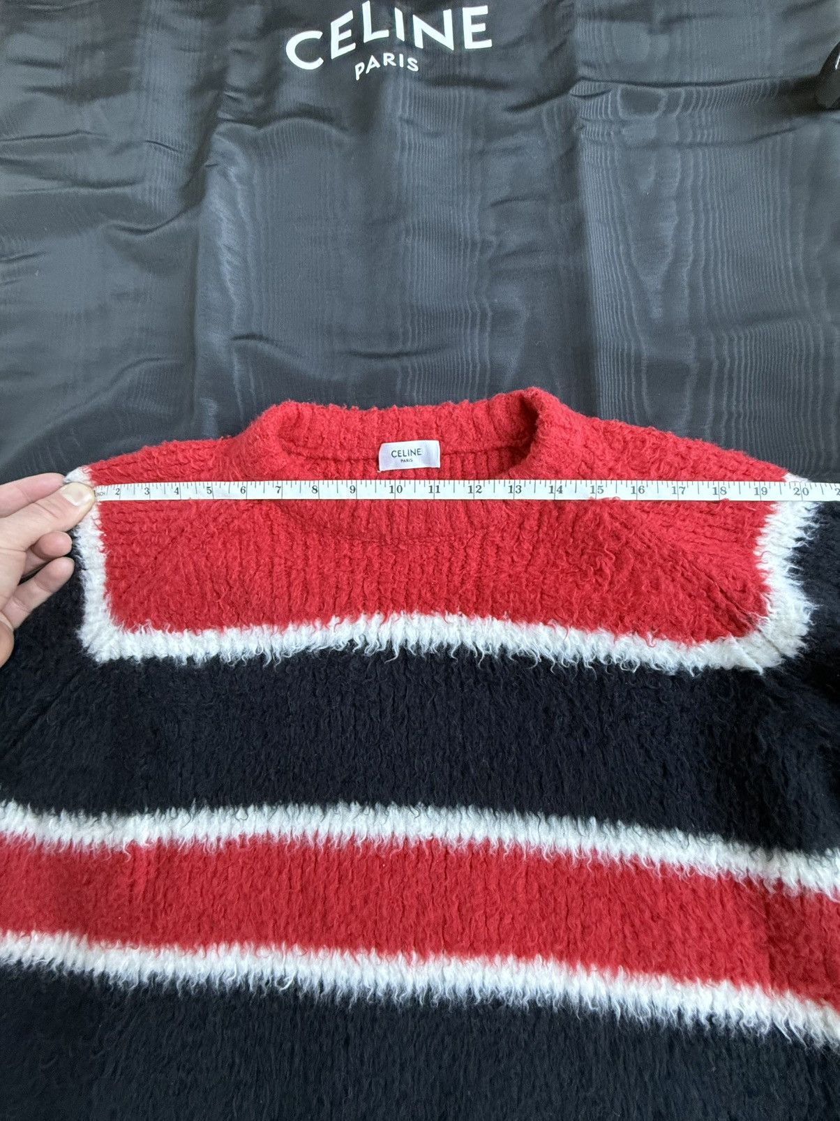 Celine $1.35k 🤑 FW24 Celine striped sweater Hedi Slimane sample Size US L / EU 52-54 / 3 - 3 Thumbnail