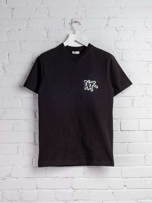 Dior Dior x Shawn Stussy Patch Black Tshirt | Grailed